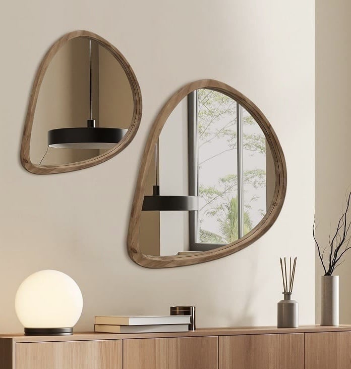 מראה עץ אמורפית דגם שחם מראה עץ אמורפית דגם שחם