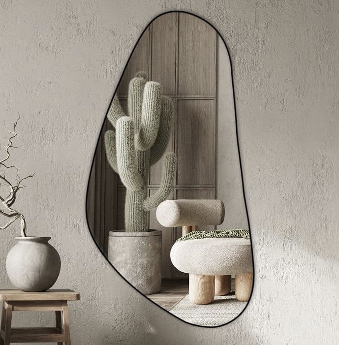 מראה אסימטרית שחור דגם שחם מראה אסימטרית שחור דגם שחם