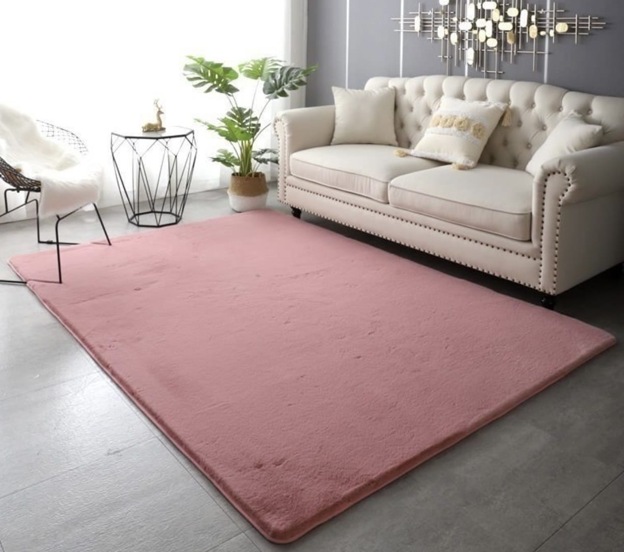 שטיח פרווה ורוד דגם אסף