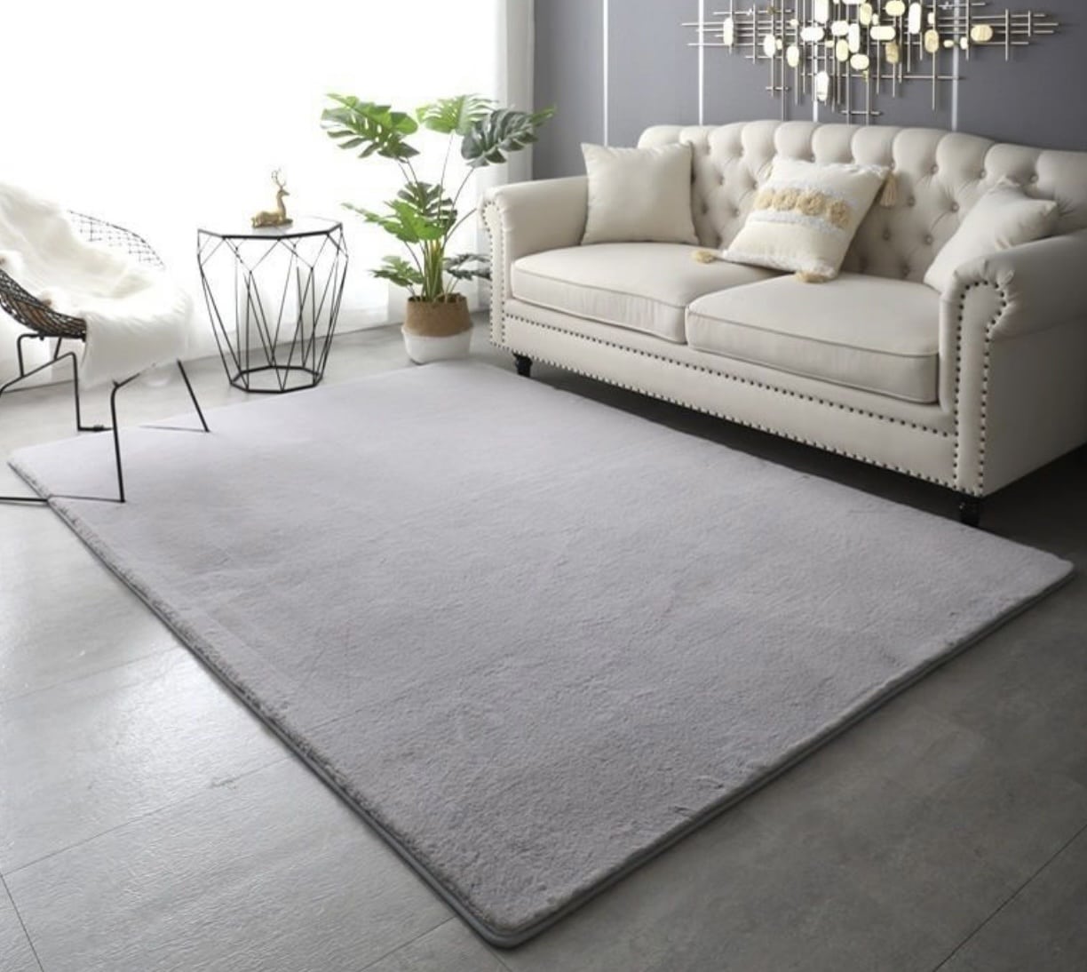 שטיח פרווה אפור דגם אסף