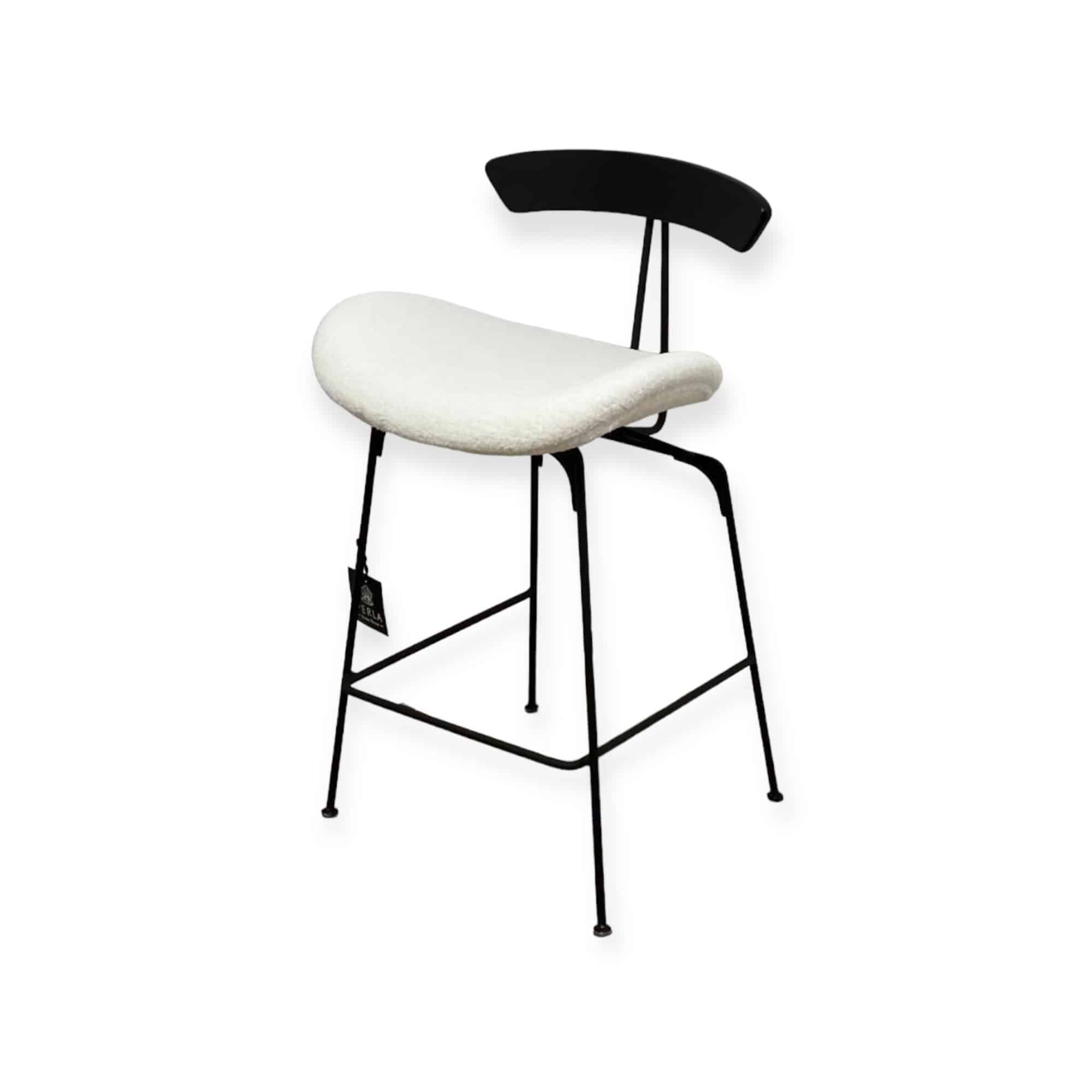 כיסא בר דגם ספיידר שחור מושב שמנת כיסא בר דגם ספיידר שחור מושב שמנת