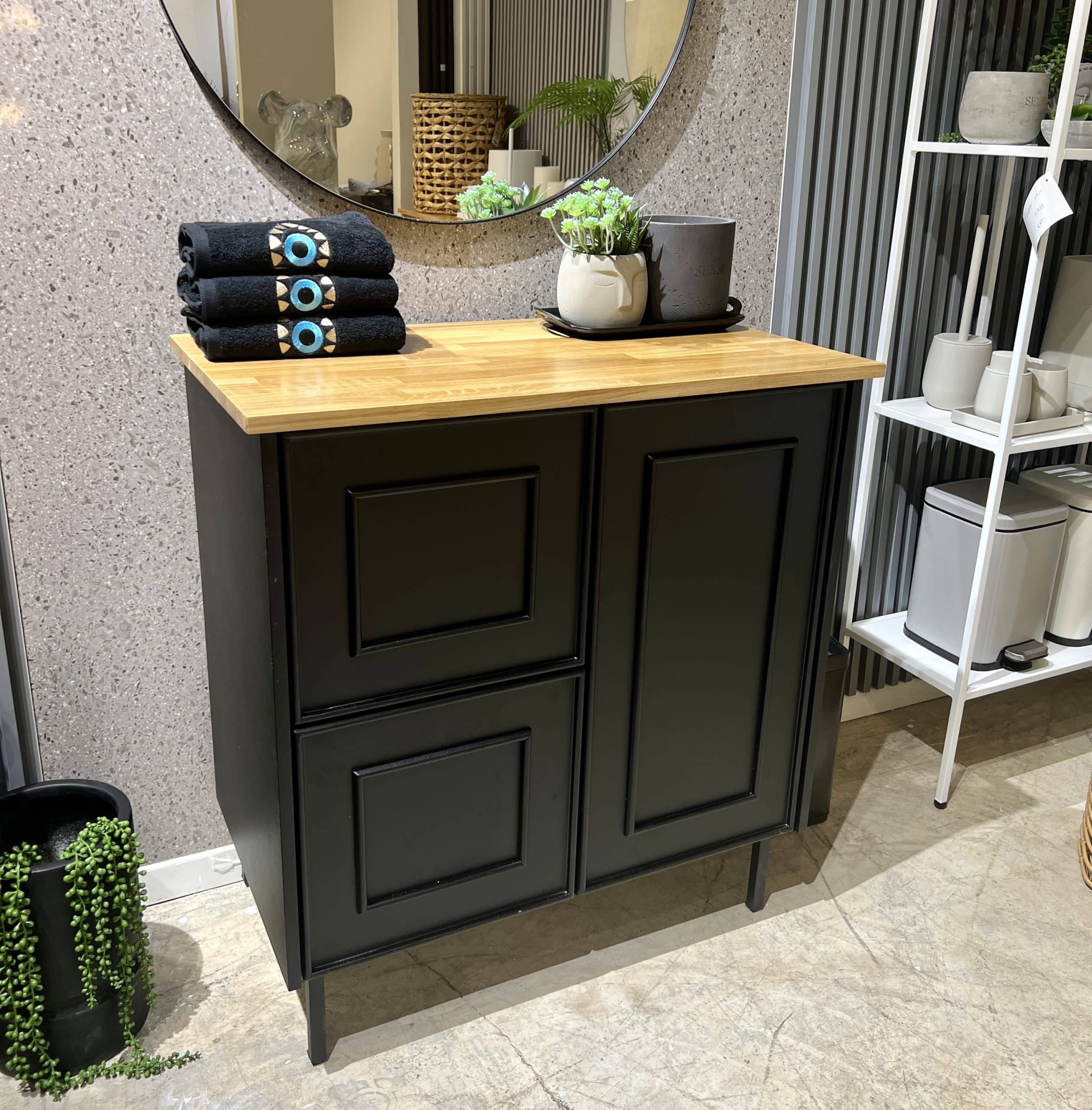 ארונית אמבטיה דגם מיקונוס שחור ארונית אמבטיה דגם מיקונוס שחור