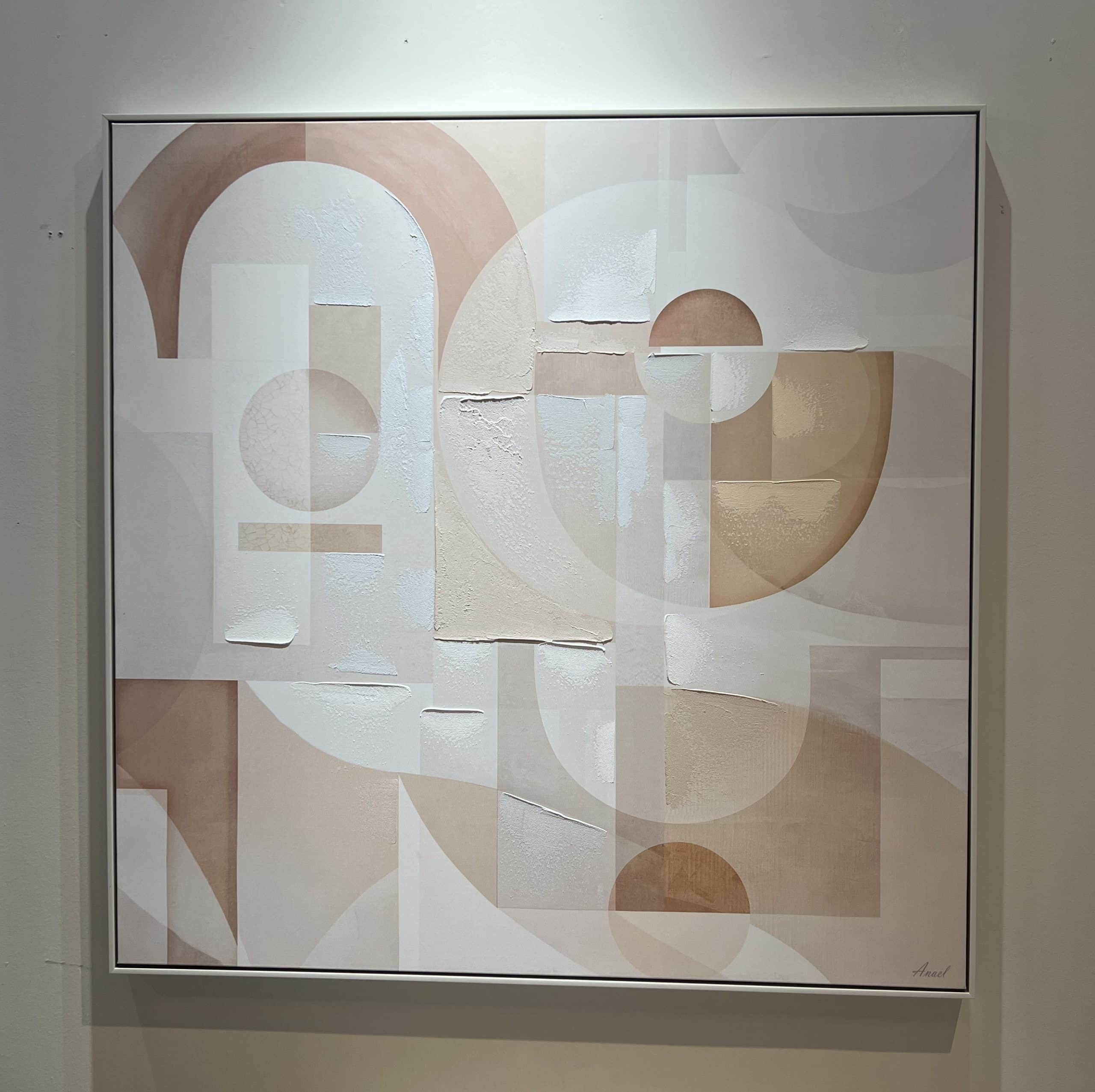 תמונה אנאל עבודת יד צבעים עדינים מסגרת לבנה תמונה אנאל עבודת יד צבעים עדינים מסגרת לבנה