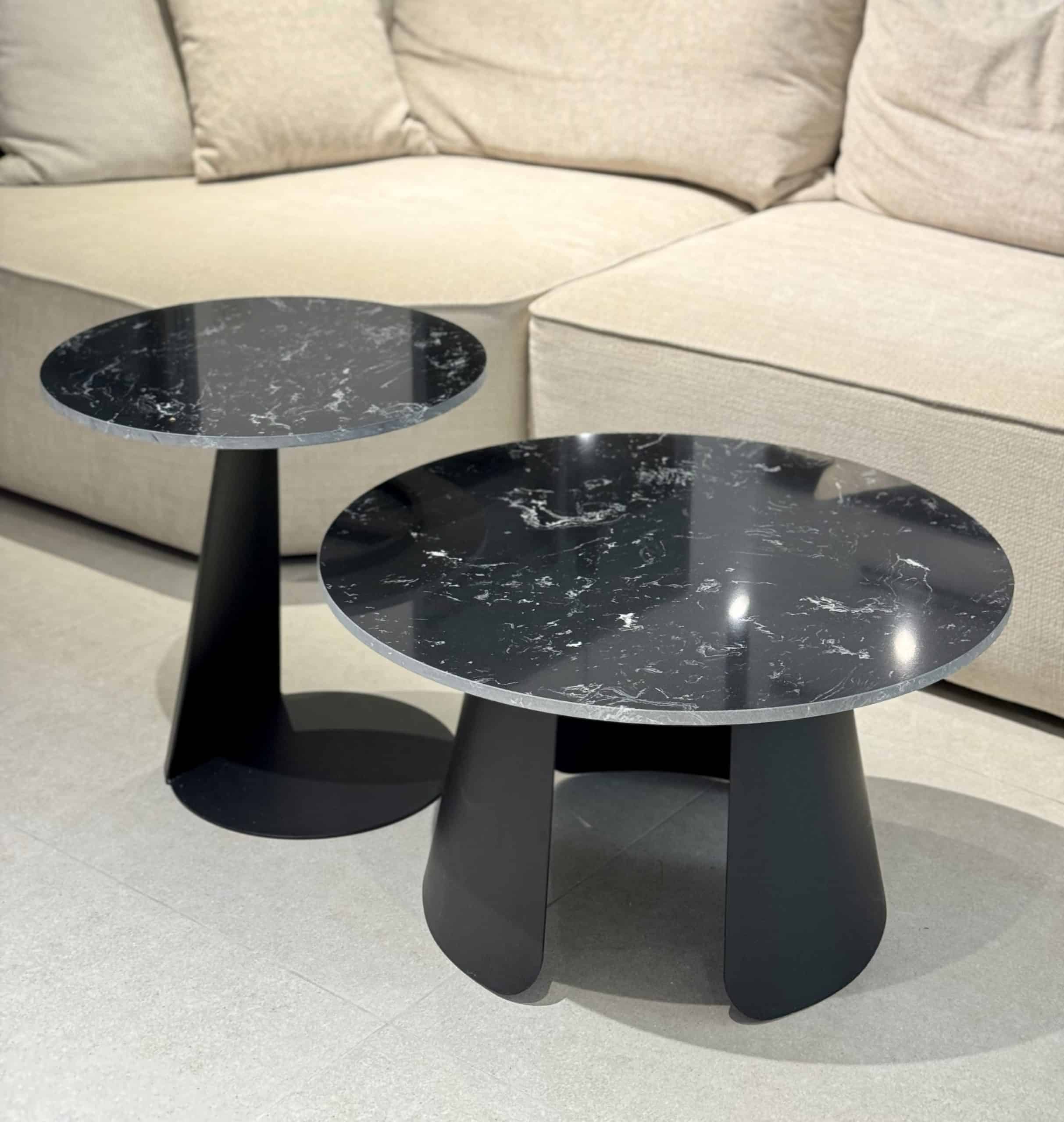 סט שולחנות סלון עגולים דגם איקו מרבל שחור - אחרון במלאי! סט שולחנות סלון עגולים דגם איקו מרבל שחור - אחרון במלאי!