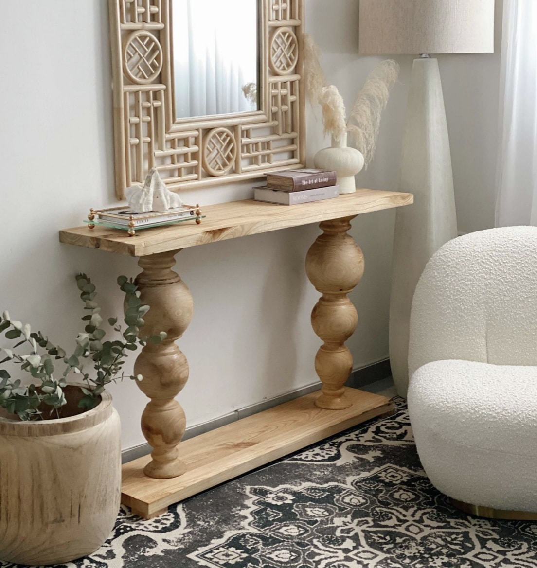 קונסולה עיגולים מעץ