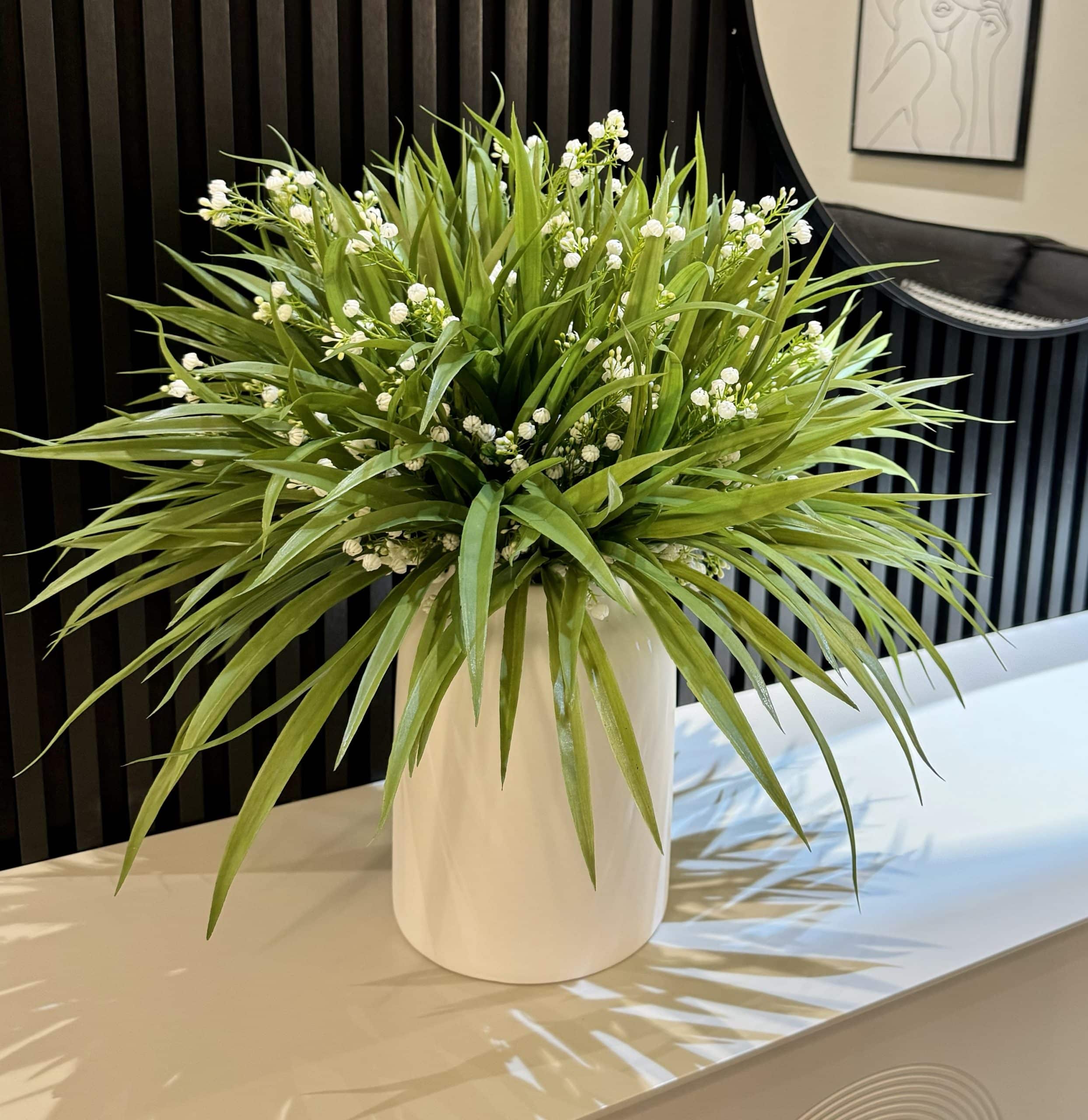 כד קרמיקה חלק לבן גדול דגם אליס