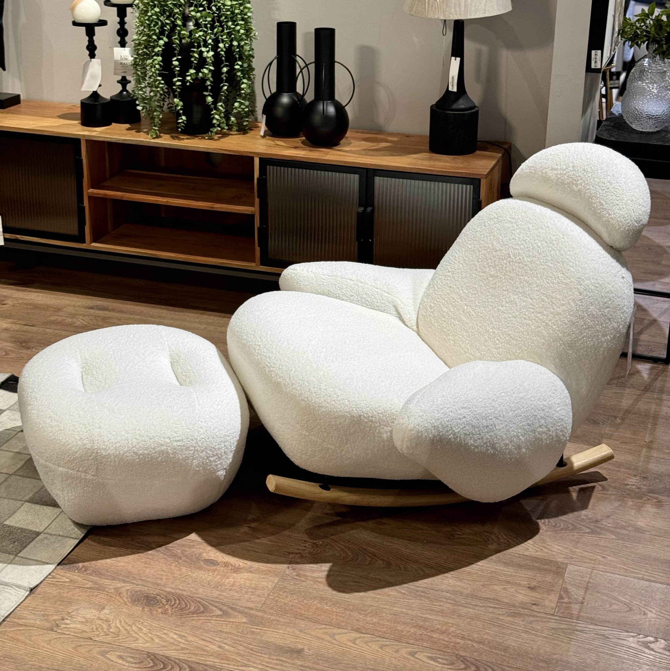 כורסא נדנדה מפוארת עם הדום דגם אליס כורסא נדנדה מפוארת עם הדום דגם אליס