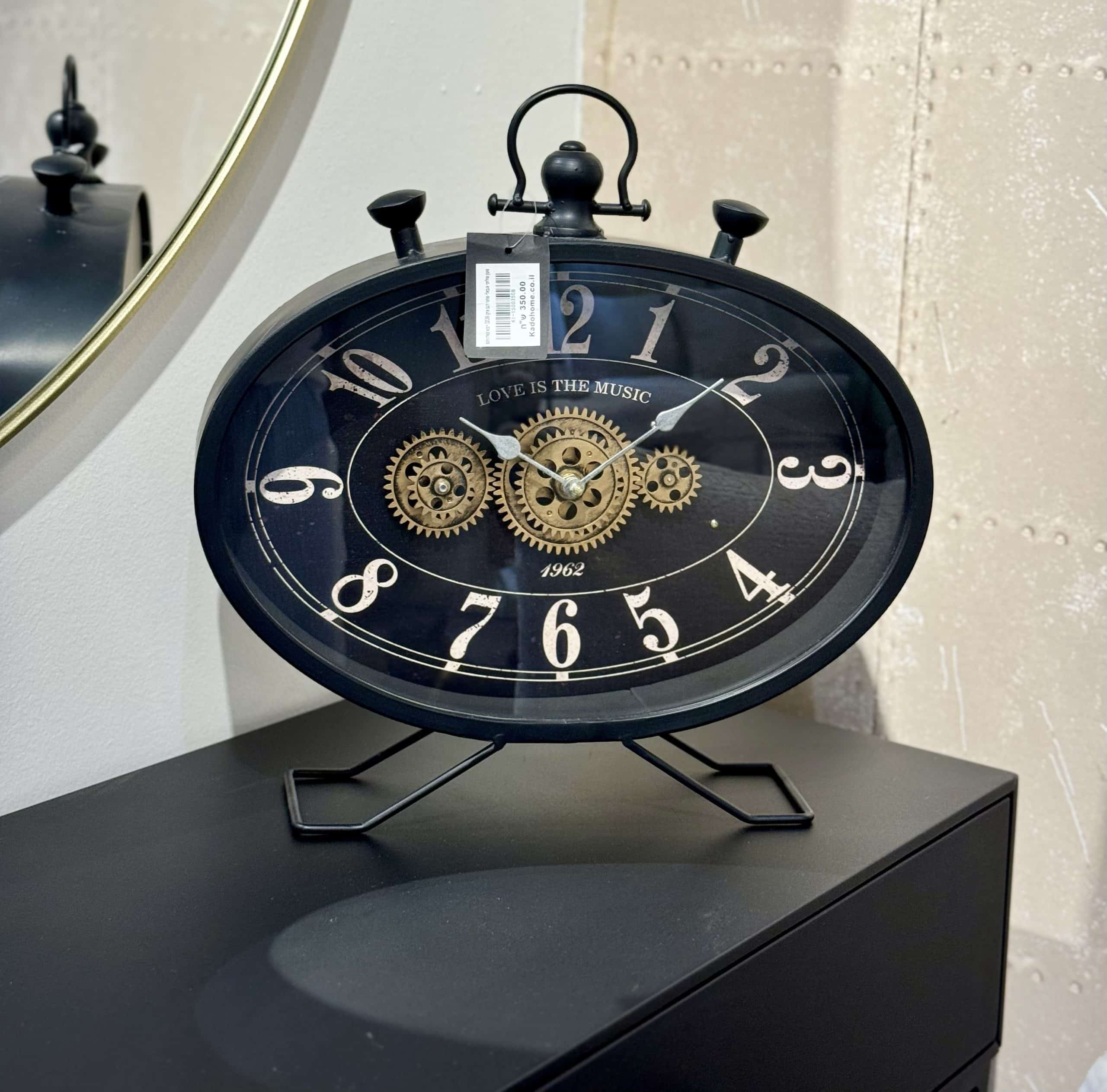 שעון שולחני אובאלי שחור דגם איקו שעון שולחני אובאלי שחור דגם איקו