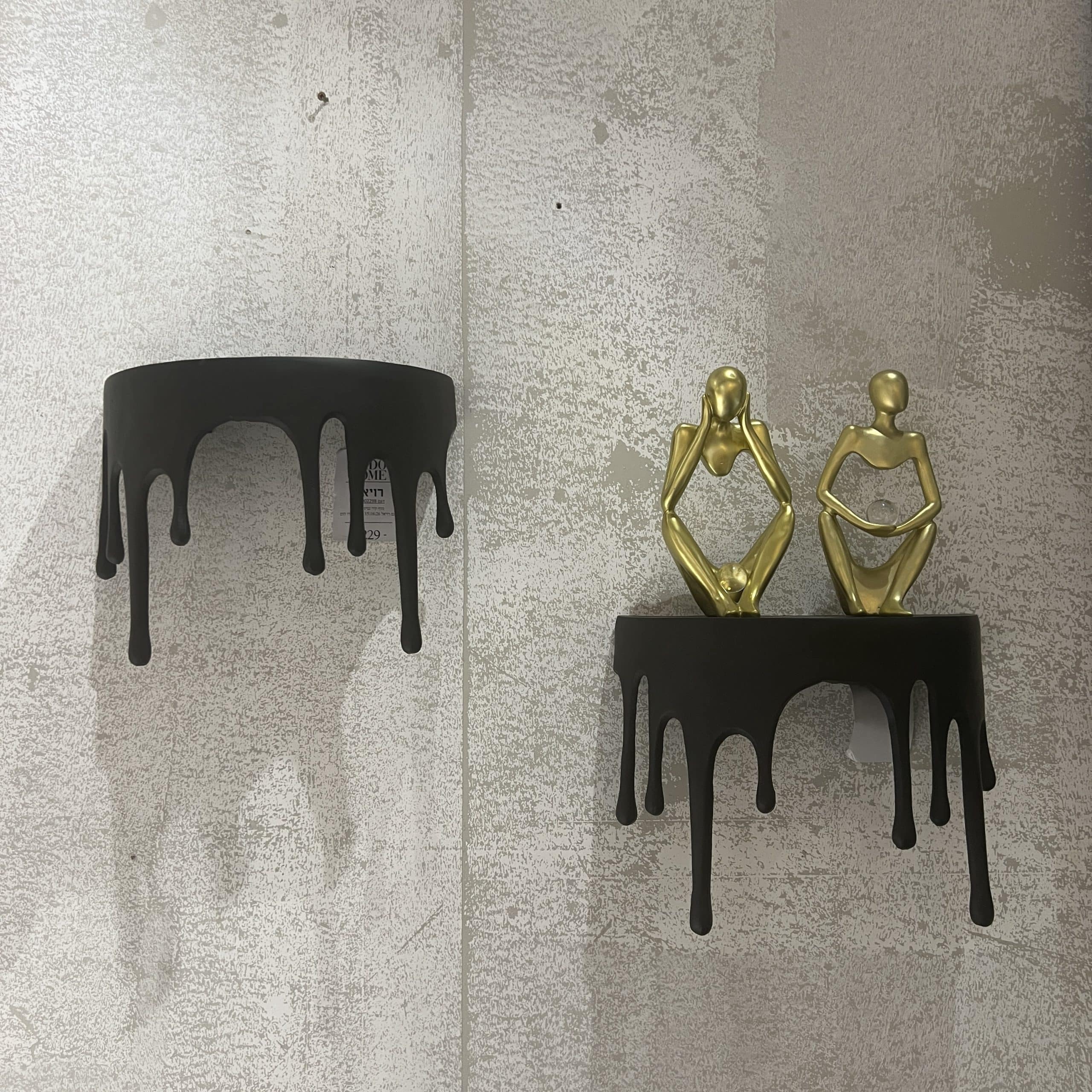 מדף קיר נטיפים שחור מדף קיר נטיפים שחור