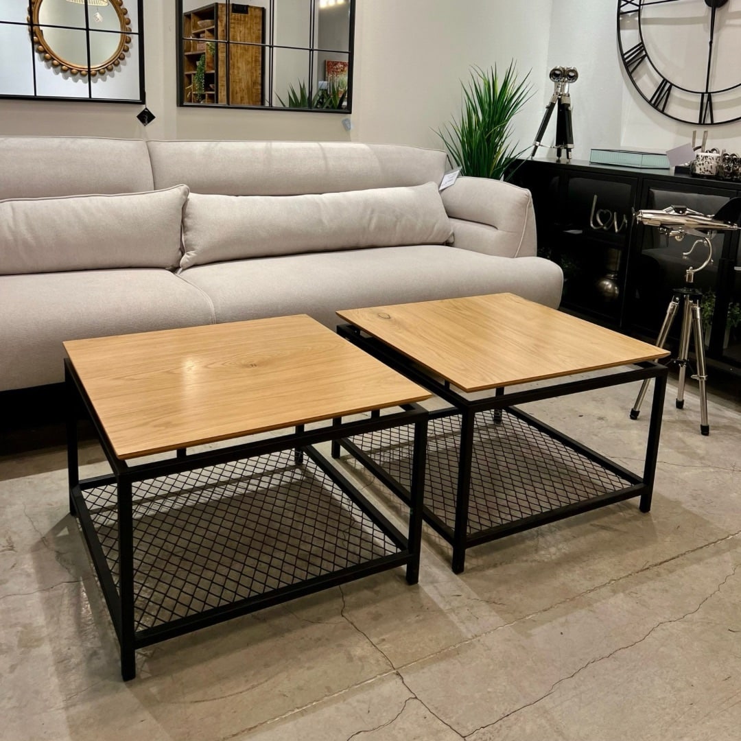 סט שולחנות סלון מרובעים רשת - חיסול מתצוגה! סט שולחנות סלון מרובעים רשת - חיסול מתצוגה!