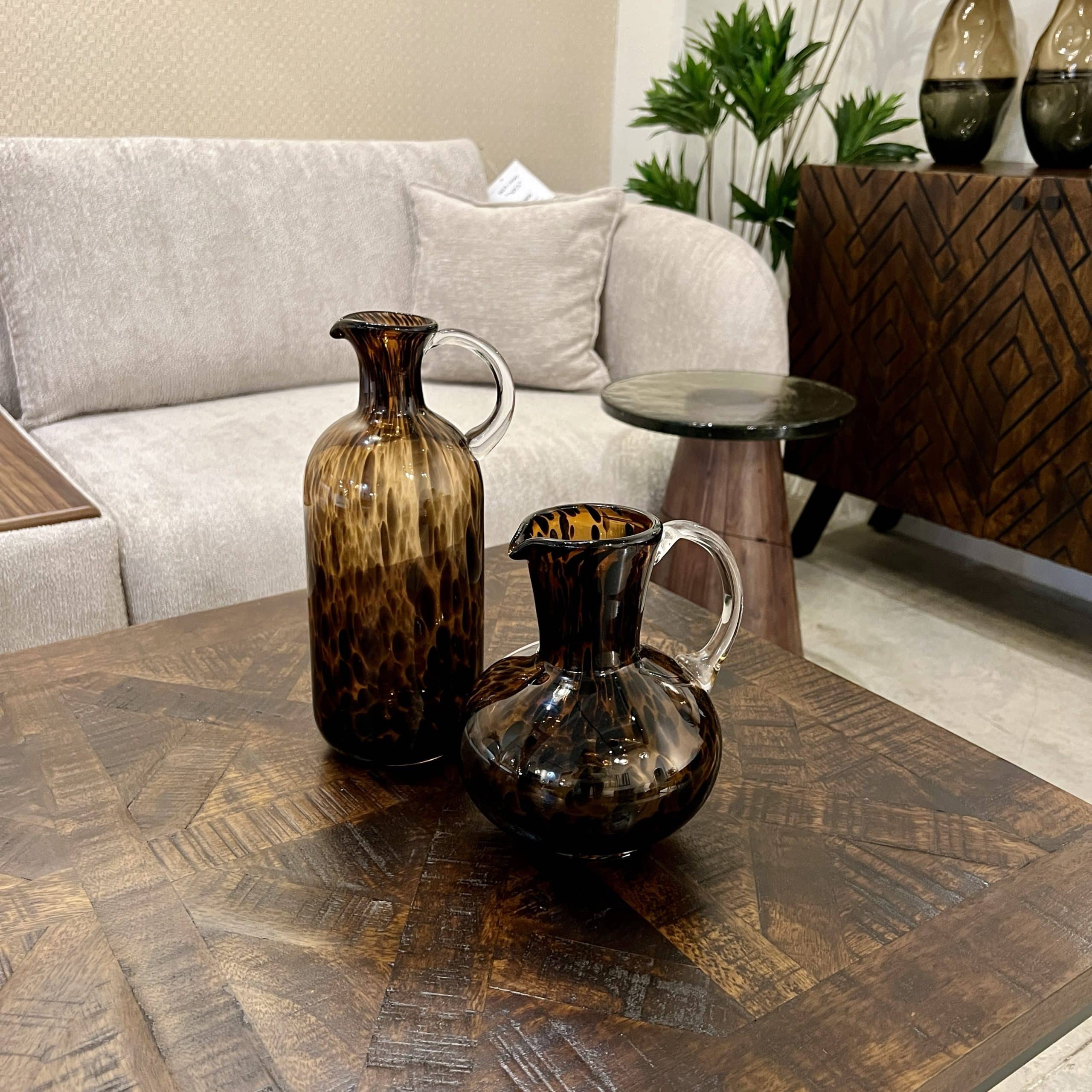 כד זכוכית בקבוק לאופרד חום ידית שקופה דגם אליס