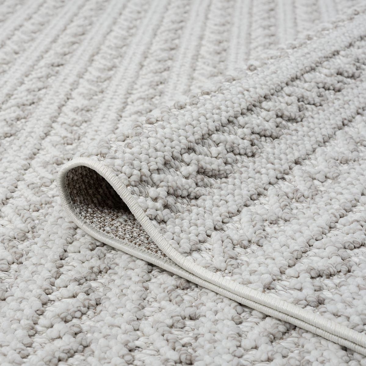 שטיח קליפורניה לבן שמנת צמה שטוחה