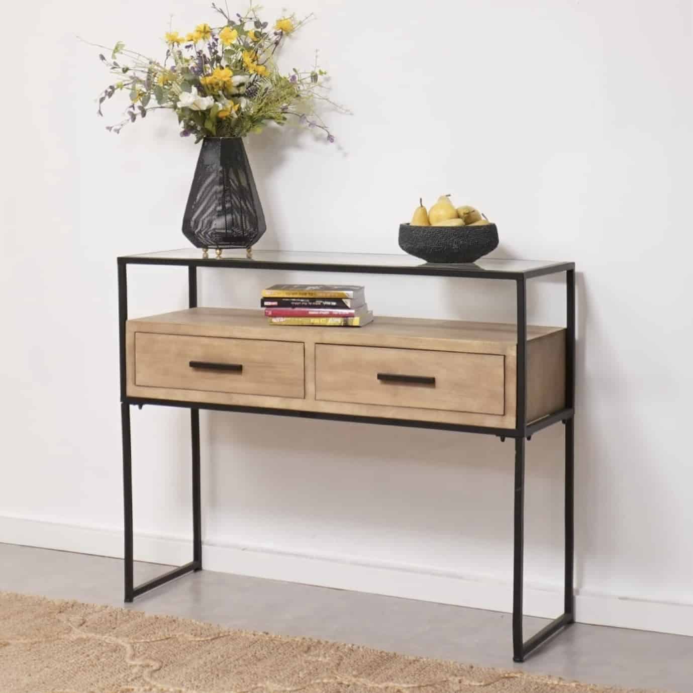 קונסולה 2 מגירות ניו יורק דגם שחם