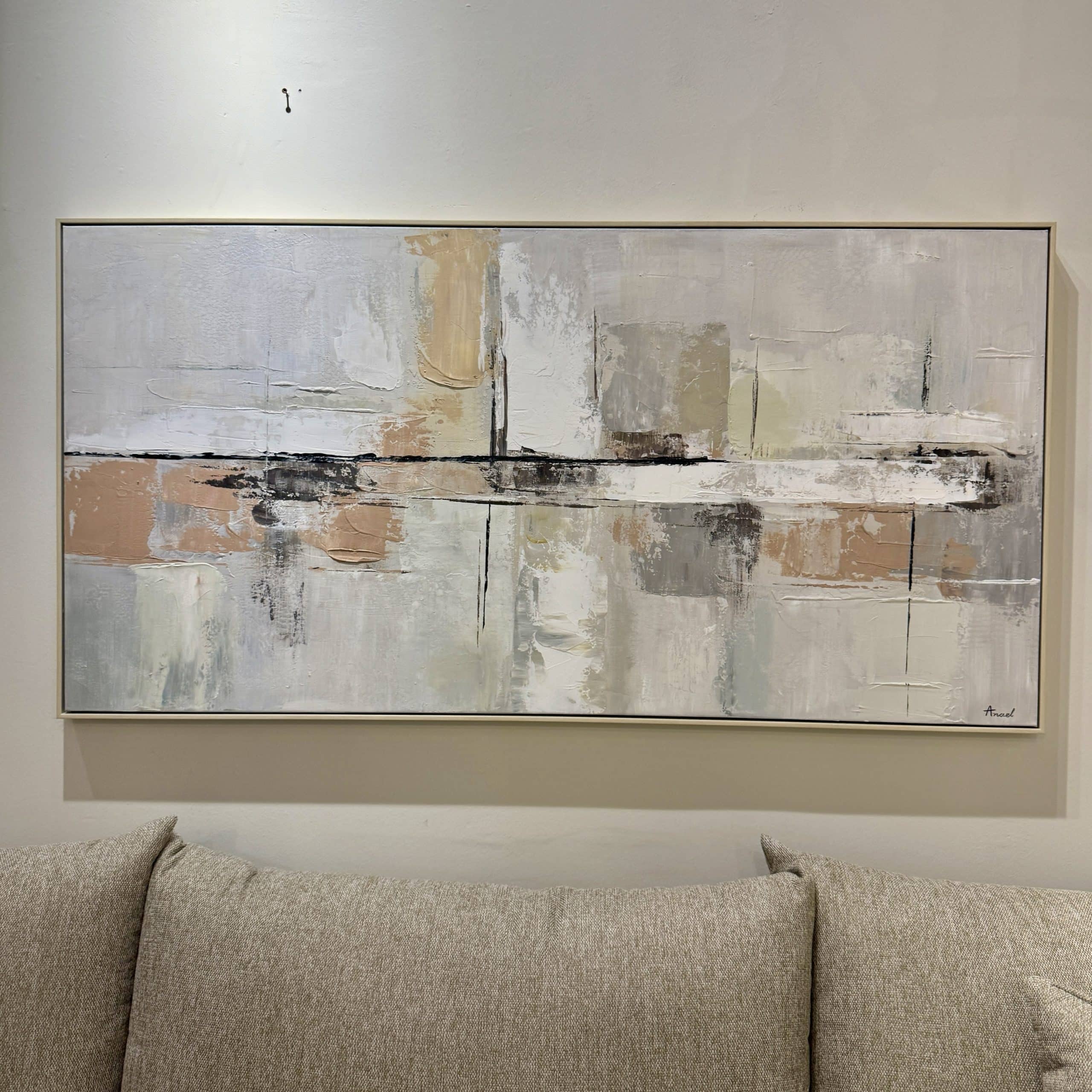 תמונת שמן אנאל מופשטת רגועה בשילוב הדפסה עם מסגרת תמונת שמן אנאל מופשטת רגועה בשילוב הדפסה עם מסגרת