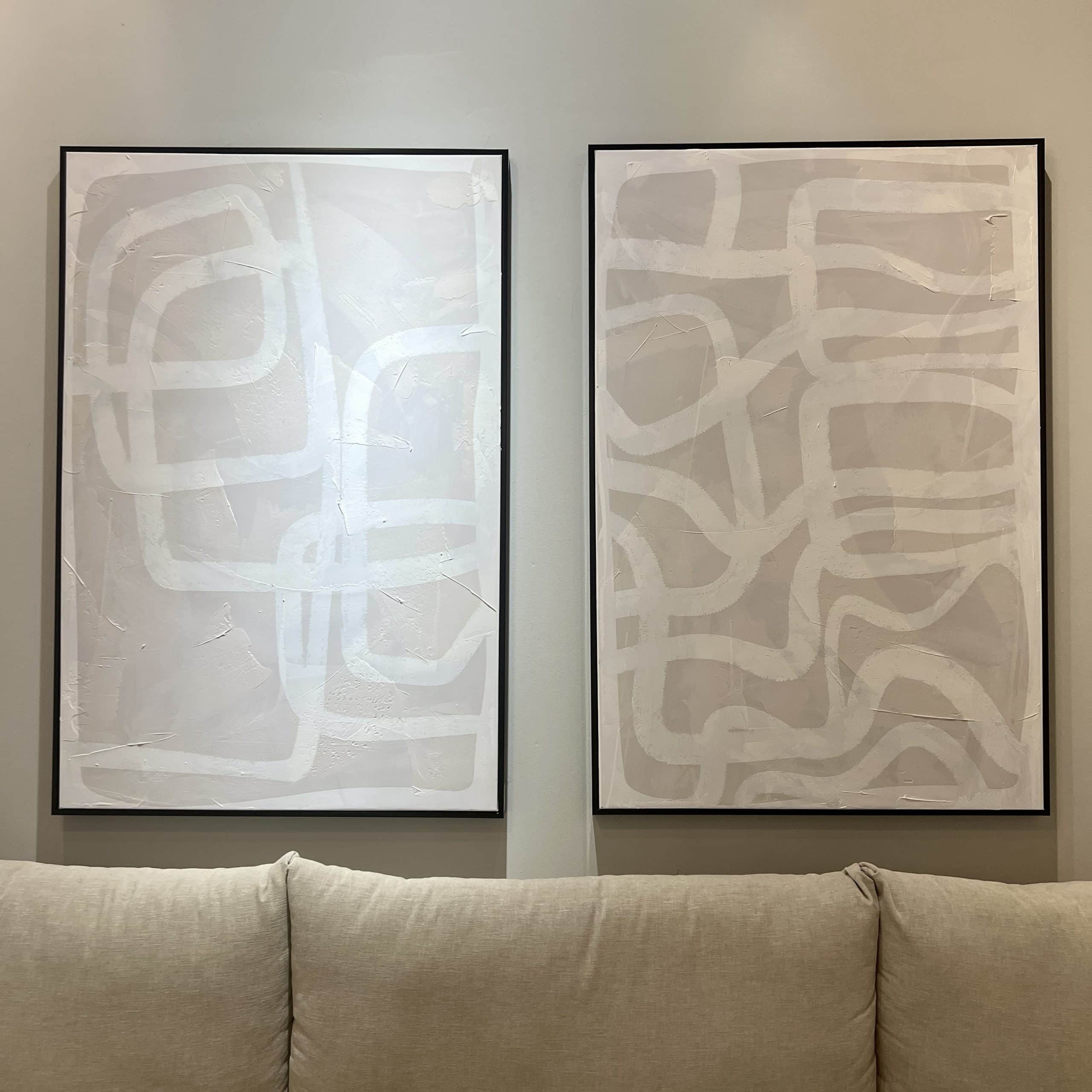 תמונה מעוצבת בעבודת יד לקיר בשילוב מסגרת שחורה