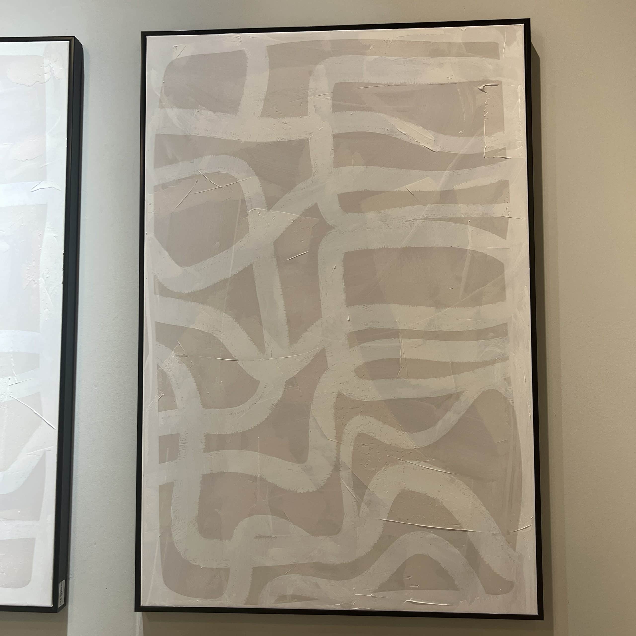 תמונה מעוצבת בעבודת יד לקיר בשילוב מסגרת שחורה