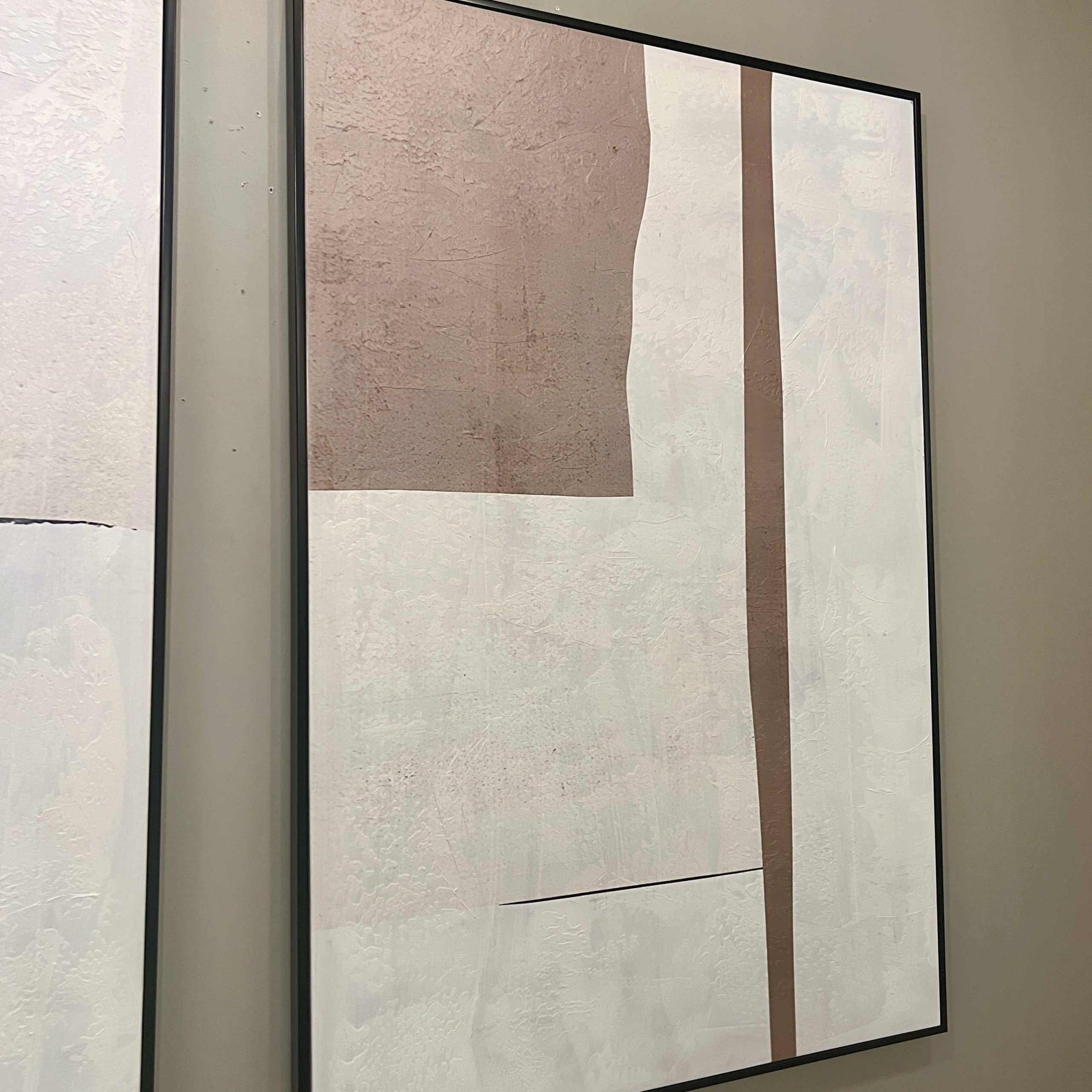 תמונה אבסטרקטית בז עבודת יד בשילוב מסגרת תמונה אבסטרקטית בז עבודת יד בשילוב מסגרת