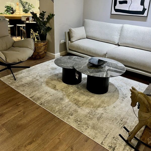 שטיח יוקרה קרם אפור מעונן דגם אודסה