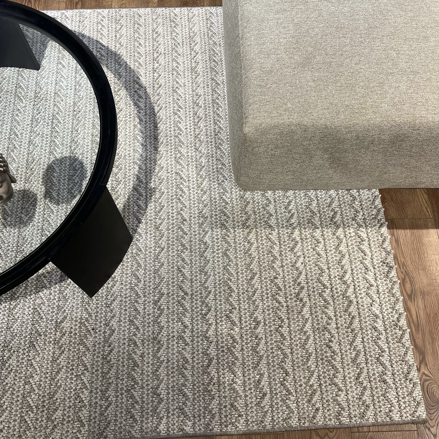 שטיח קליפורניה אפור לבן צמה שטוחה