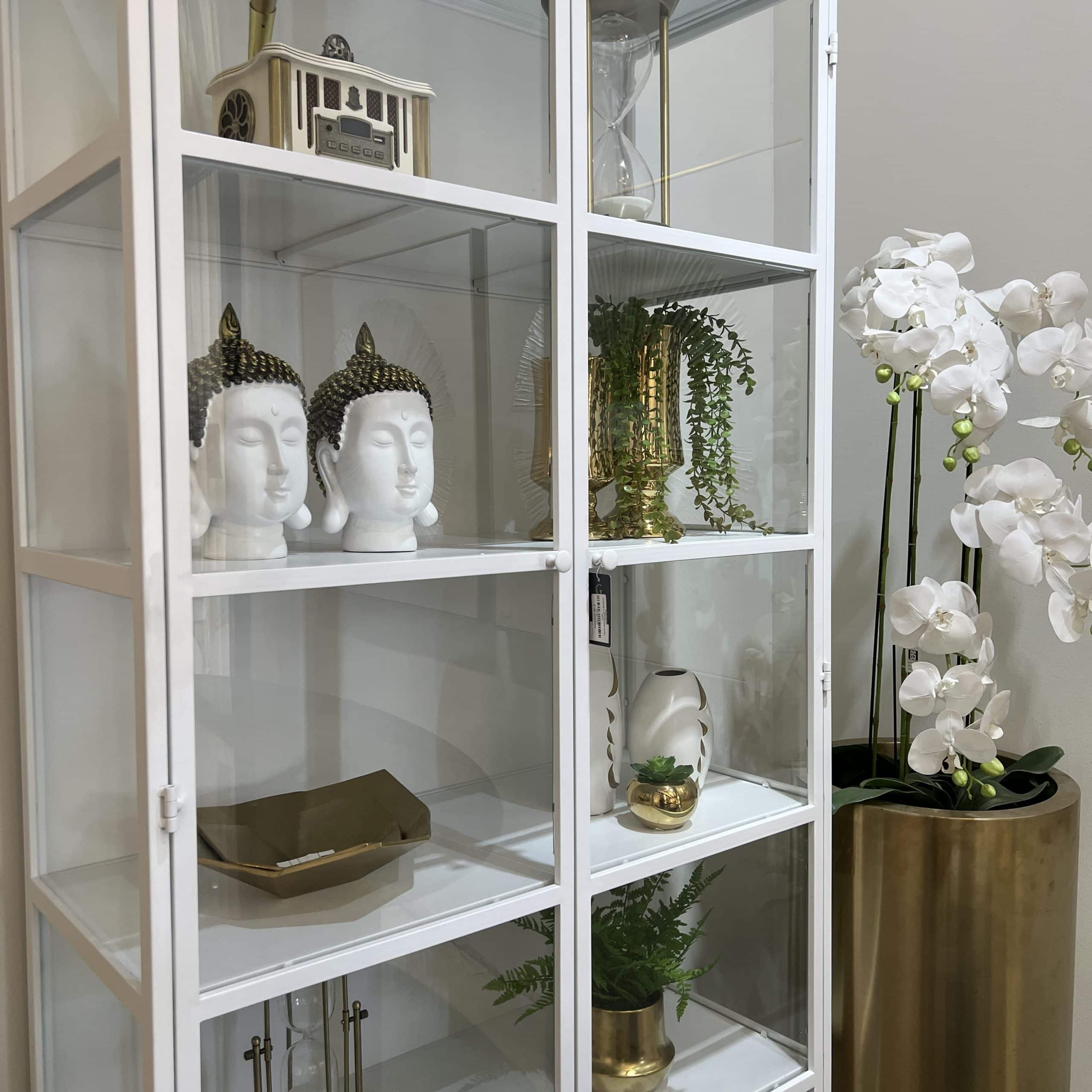 ויטרינה מתכת פרזול לבן דגם גולי ויטרינה מתכת פרזול לבן דגם גולי