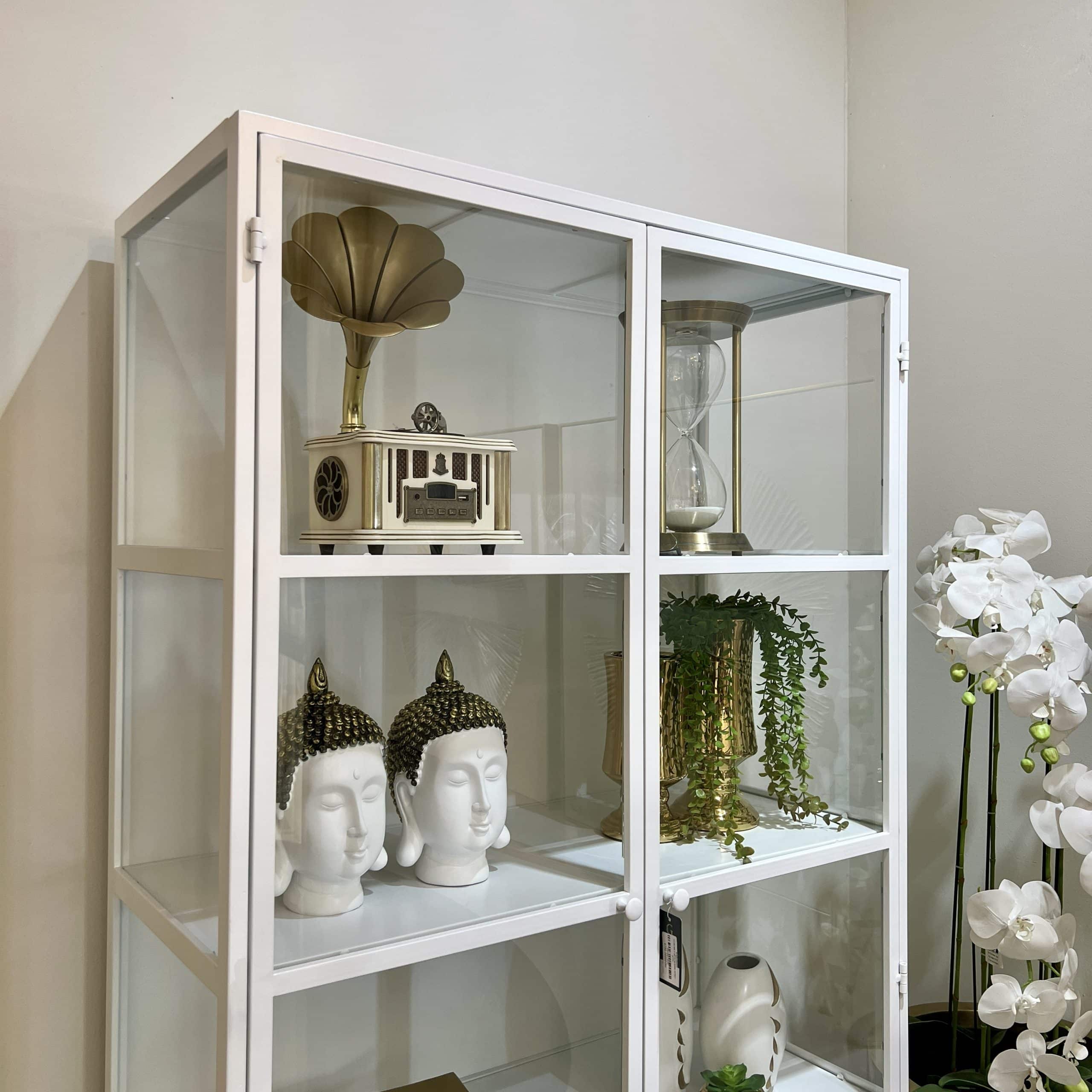 ויטרינה מתכת פרזול לבן דגם גולי ויטרינה מתכת פרזול לבן דגם גולי