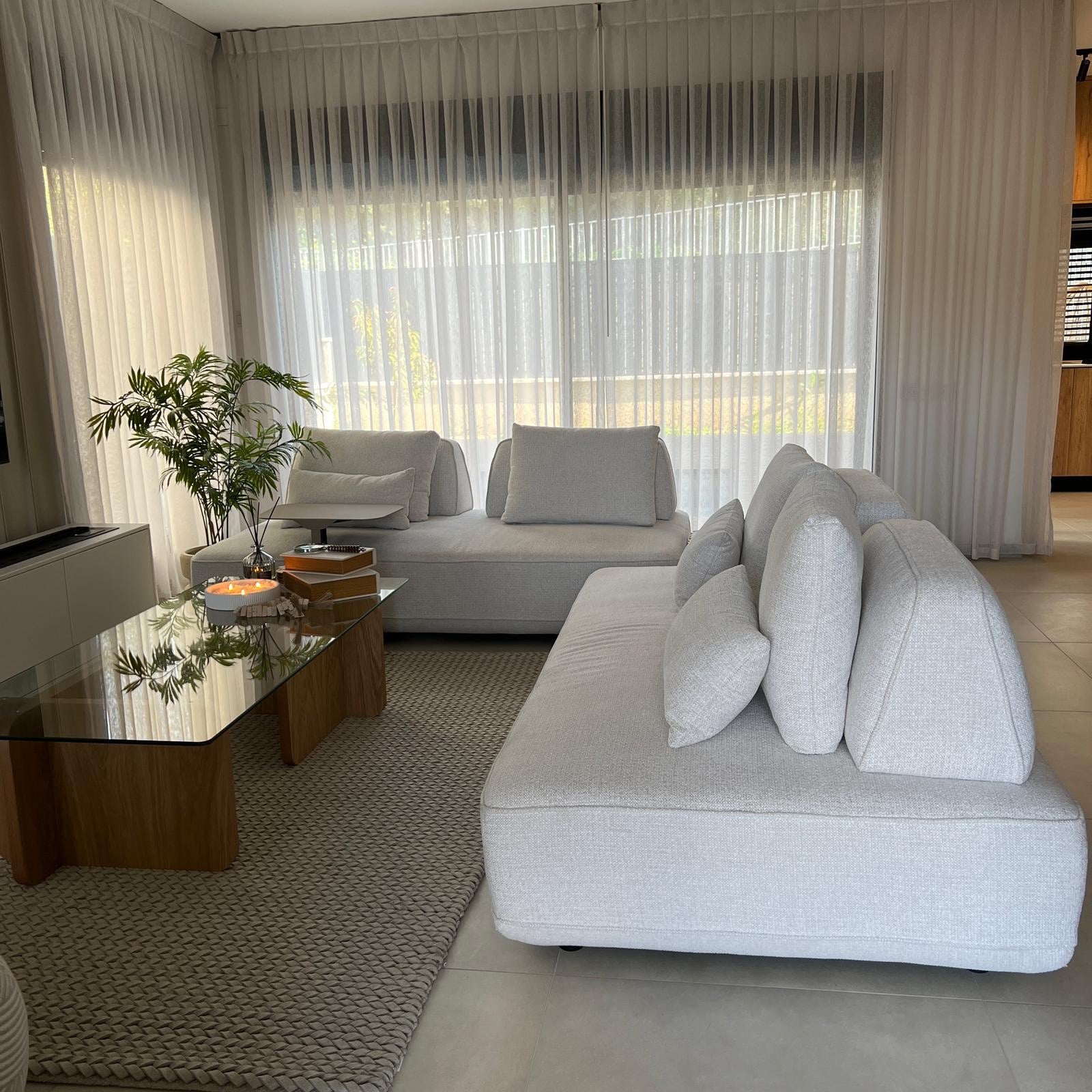 ספה מודולרית פינתית בד אריג שמנת דגם מייסון - עיצוב אישי ספה מודולרית פינתית בד אריג שמנת דגם מייסון - עיצוב אישי