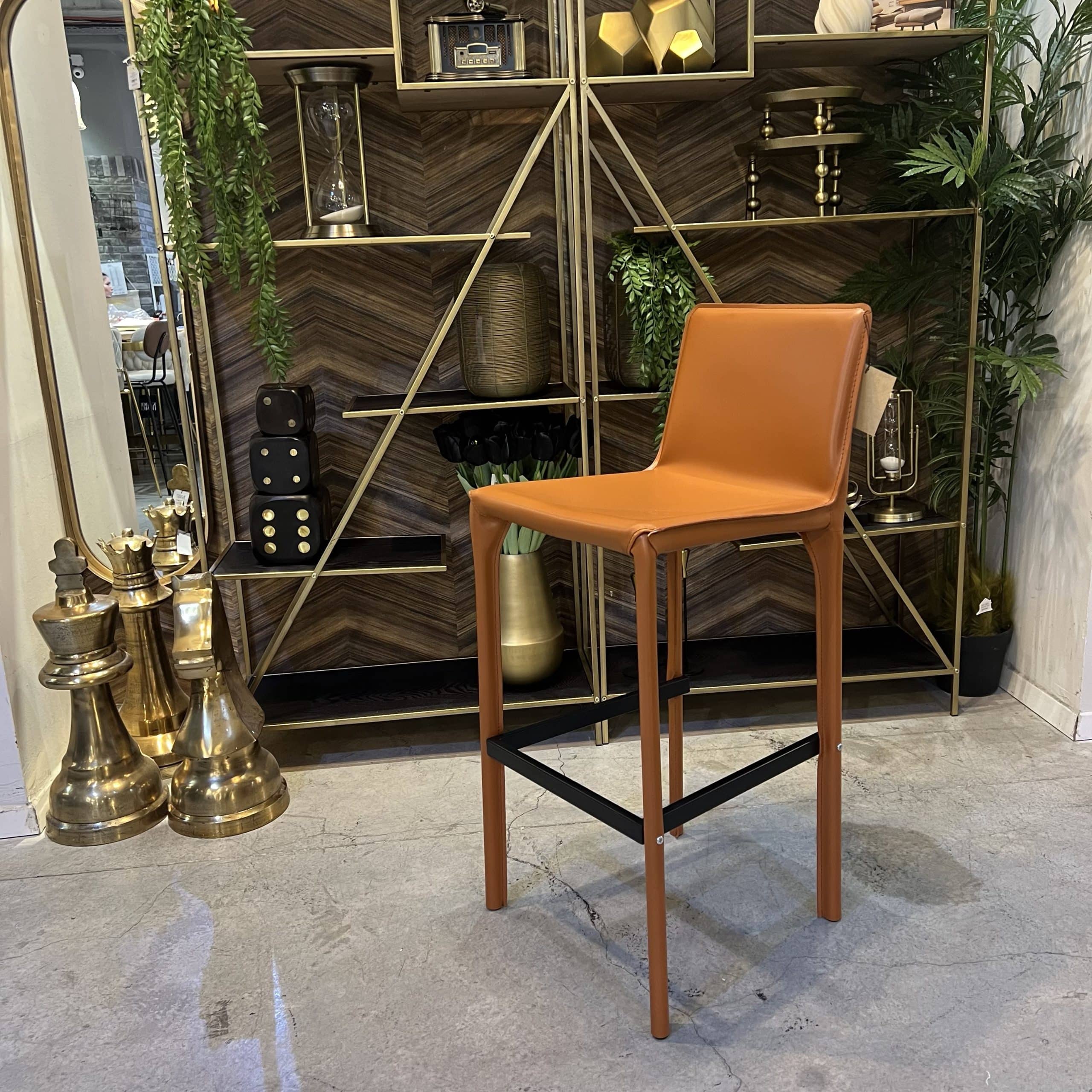 כיסא בר ויוינו דמוי עור חום דגם סינדי ONLINE SALE!