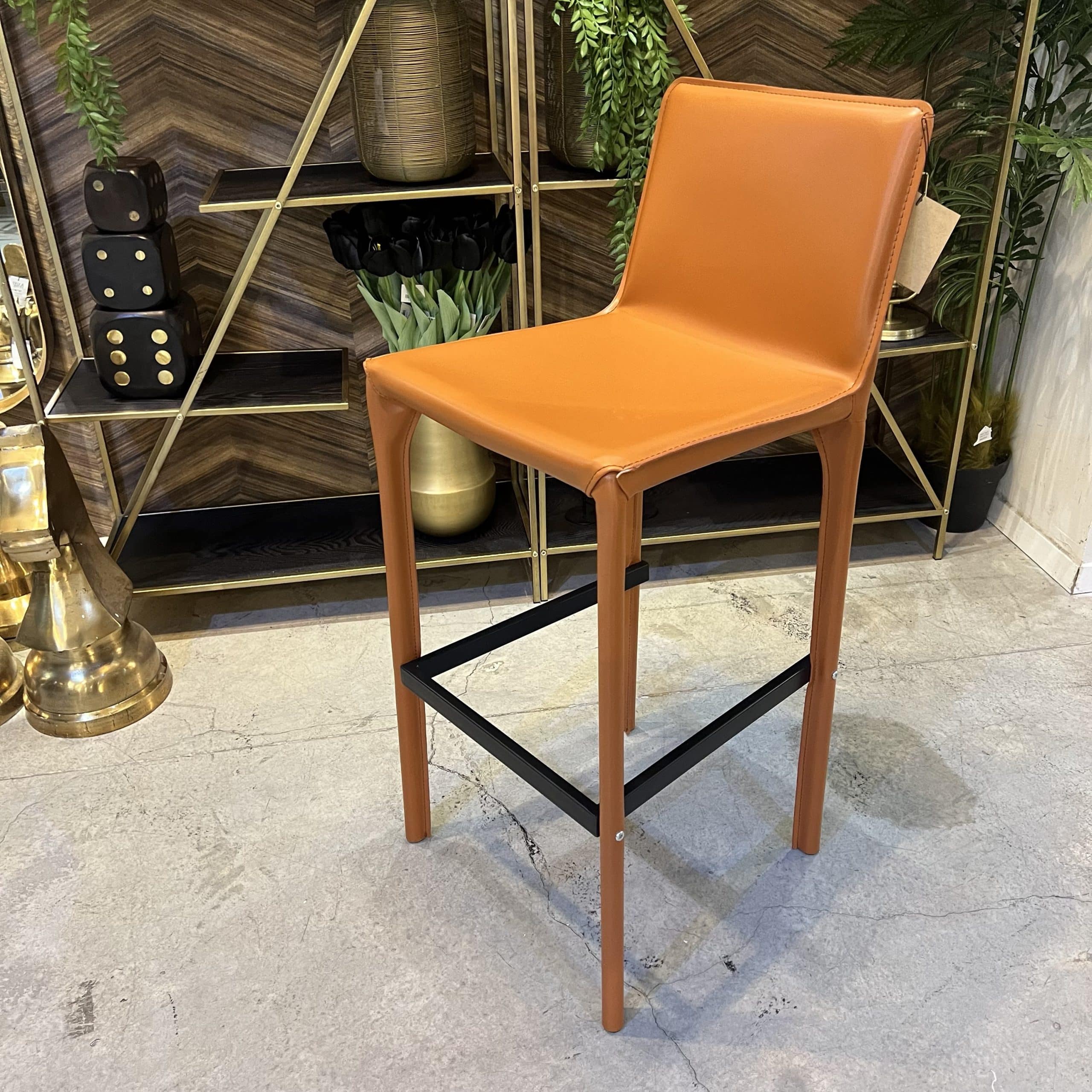 כיסא בר ויוינו דמוי עור חום דגם סינדי ONLINE SALE!