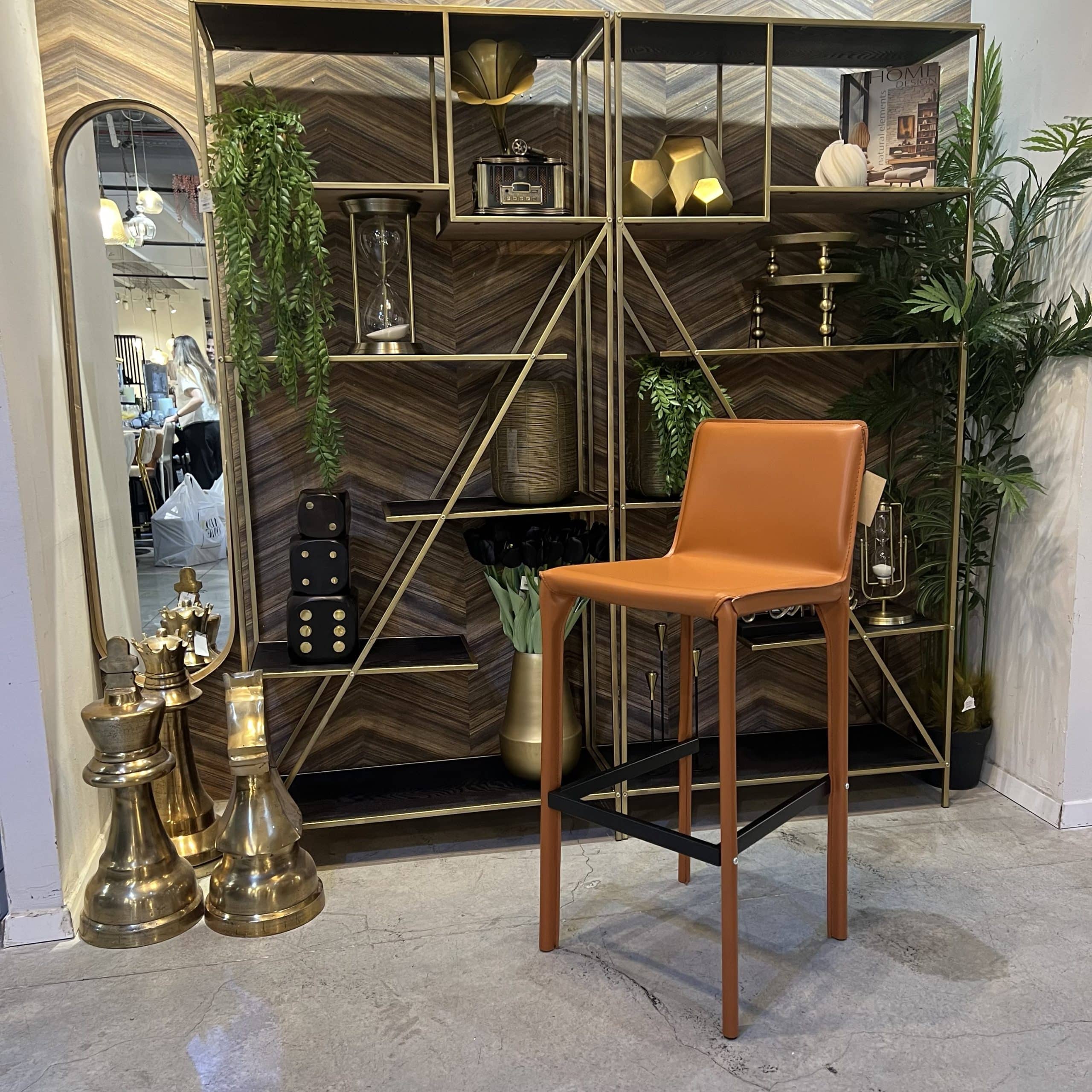 כיסא בר ויוינו דמוי עור חום דגם סינדי ONLINE SALE!