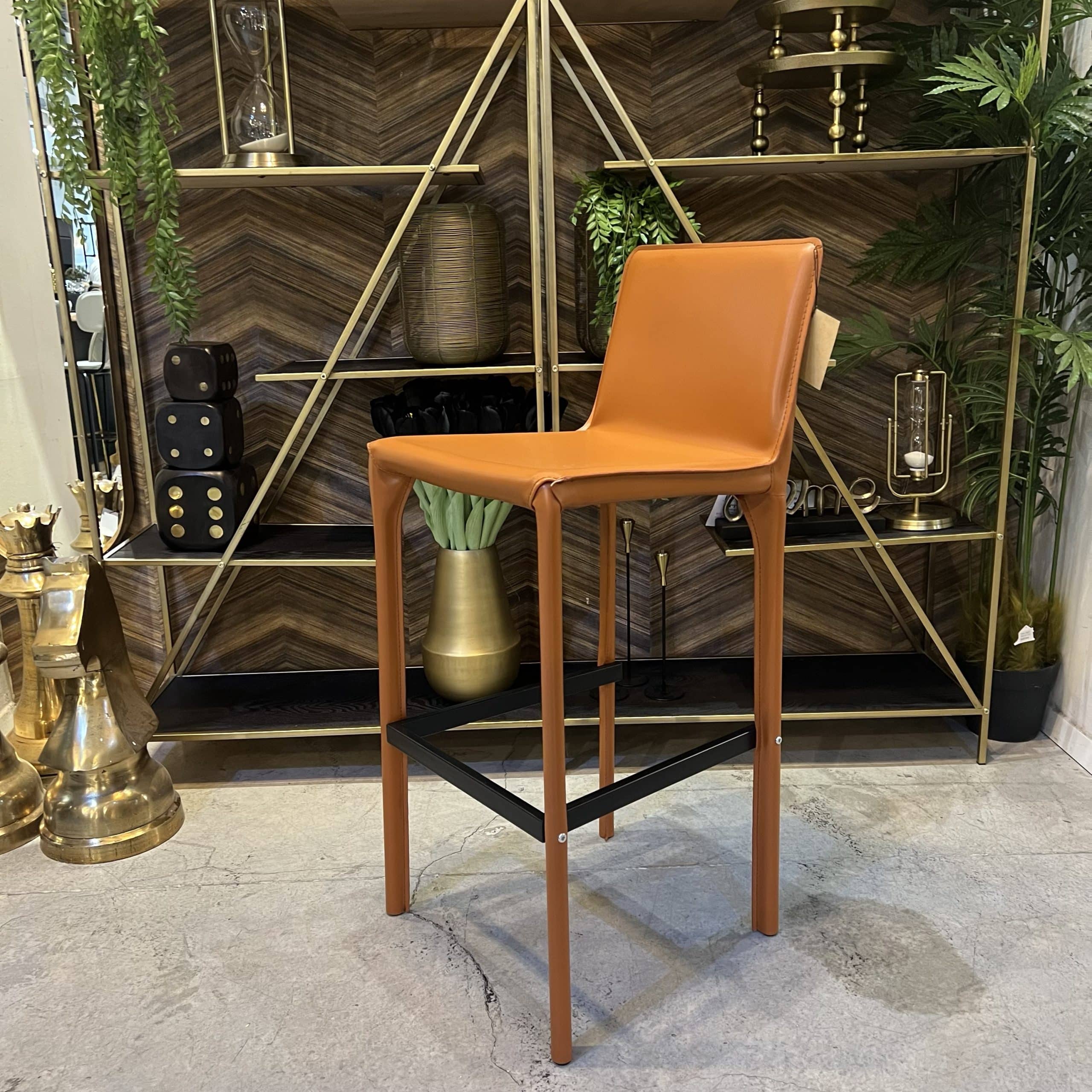 כיסא בר ויוינו דמוי עור חום דגם סינדי ONLINE SALE!