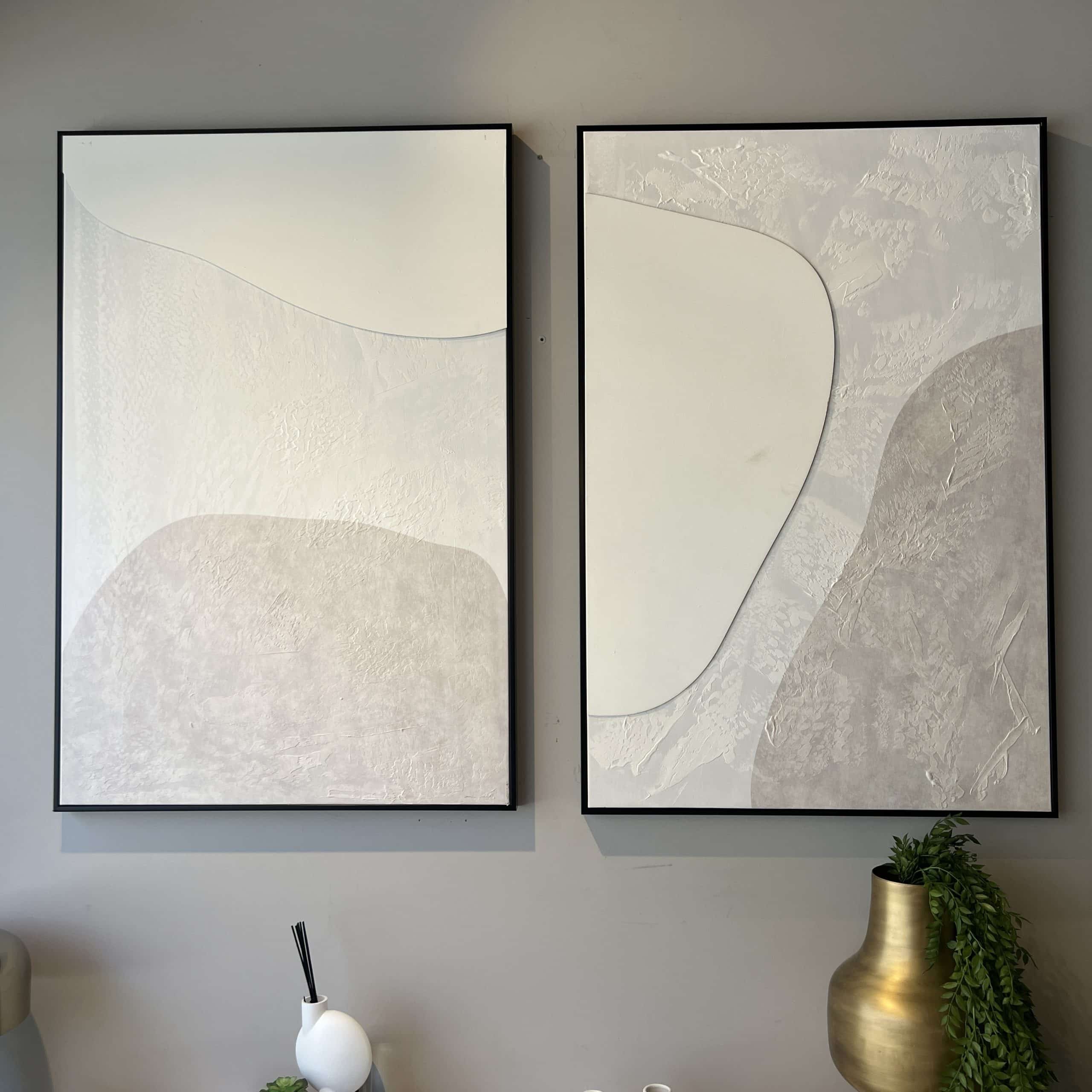 תמונה אבסטרקט נורדית לקיר עבודת יד בשילוב מסגרת תמונה אבסטרקט נורדית לקיר עבודת יד בשילוב מסגרת