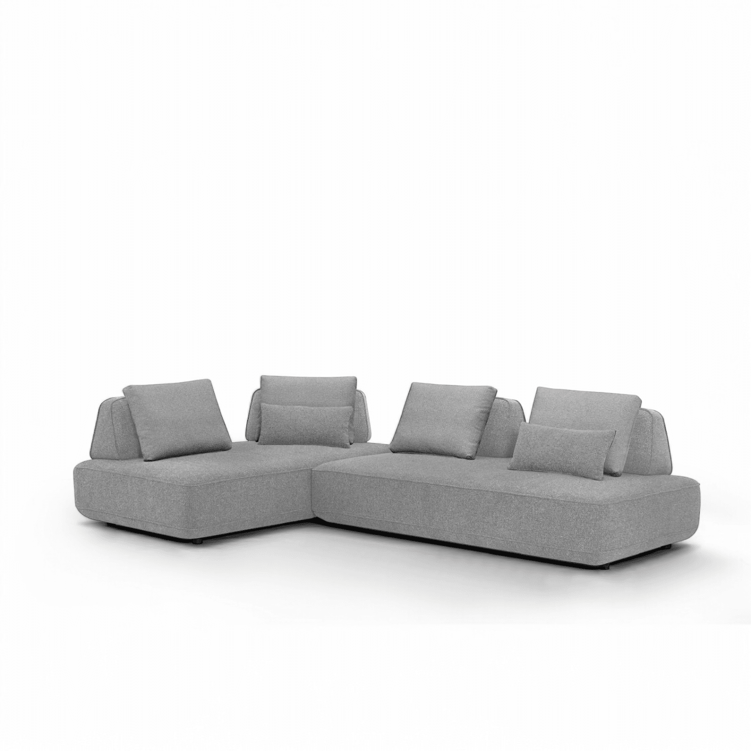 ספה מודולרית פינתית בד אריג אפור אבן בהיר דגם מייסון