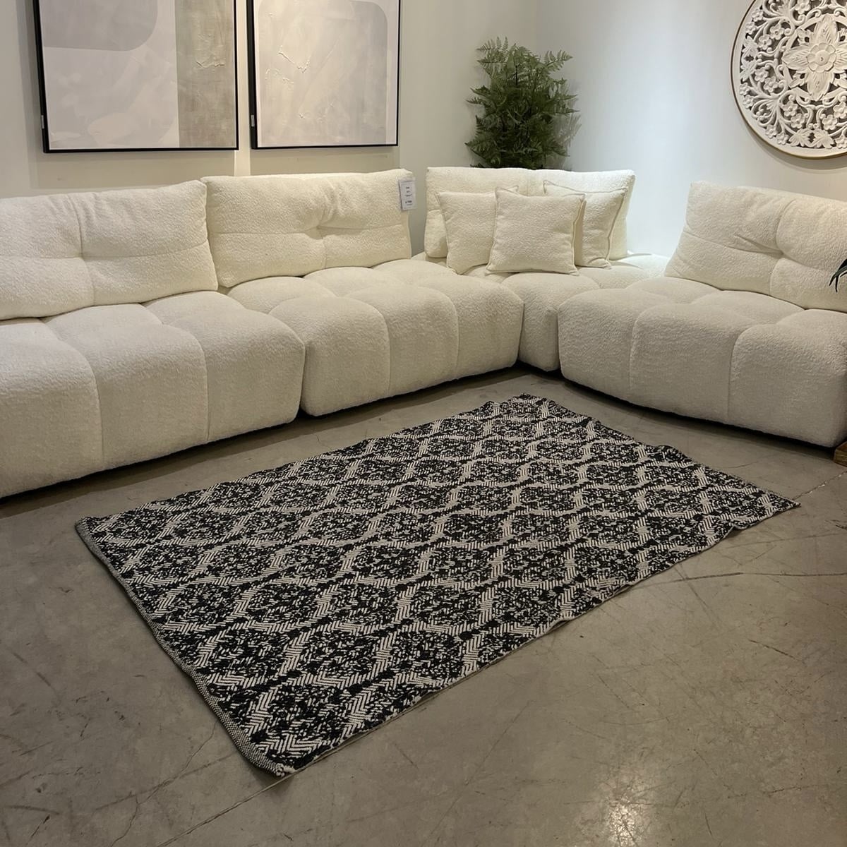 שטיח אריגה משולבת זיגזג מעוינים דגם נאיה