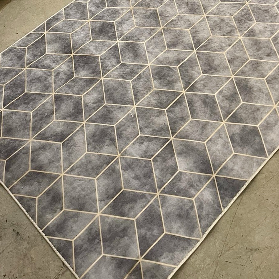 שטיח תלת מימד קוביות אפור דגם טאי