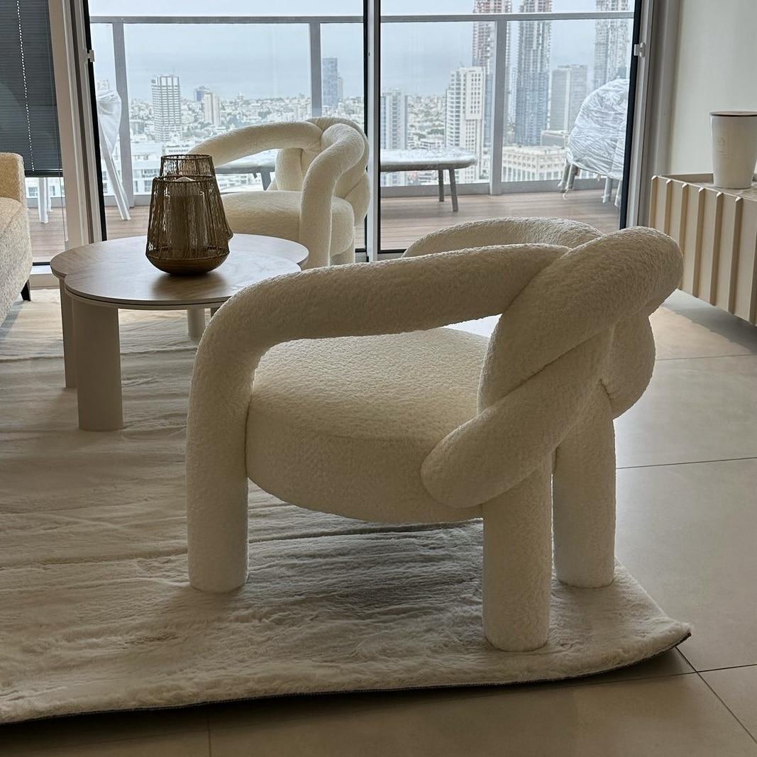 כורסא מודרנית קשר בוקלה שמנת דגם סופיטל- SALE!! כורסא מודרנית קשר בוקלה שמנת דגם סופיטל- SALE!!