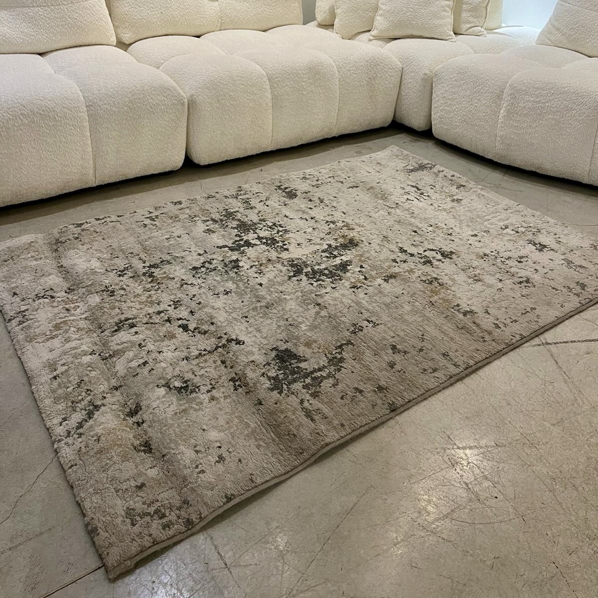 שטיח אבסטרקט אפור ותכלת דגם FACIFIC