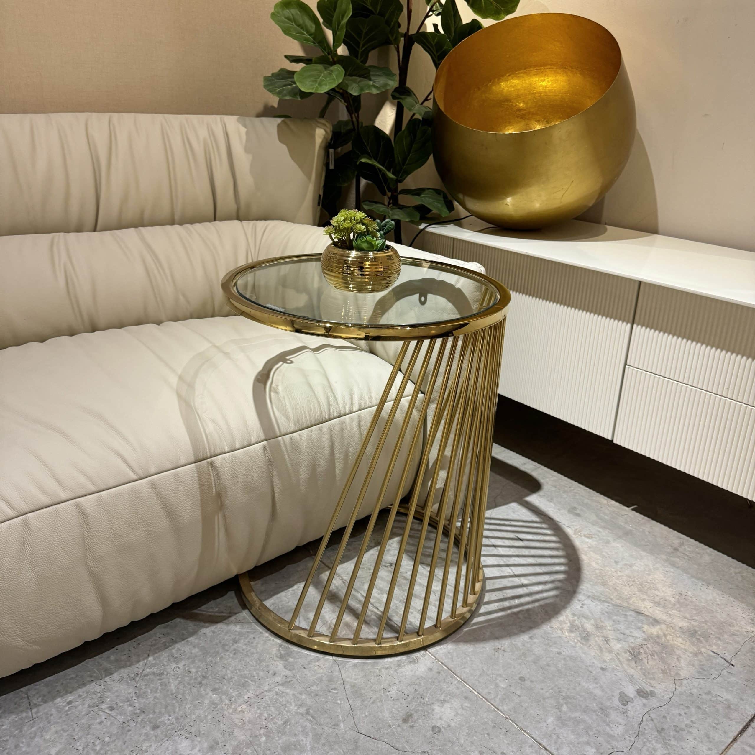 שולחן צד מניפה זהב