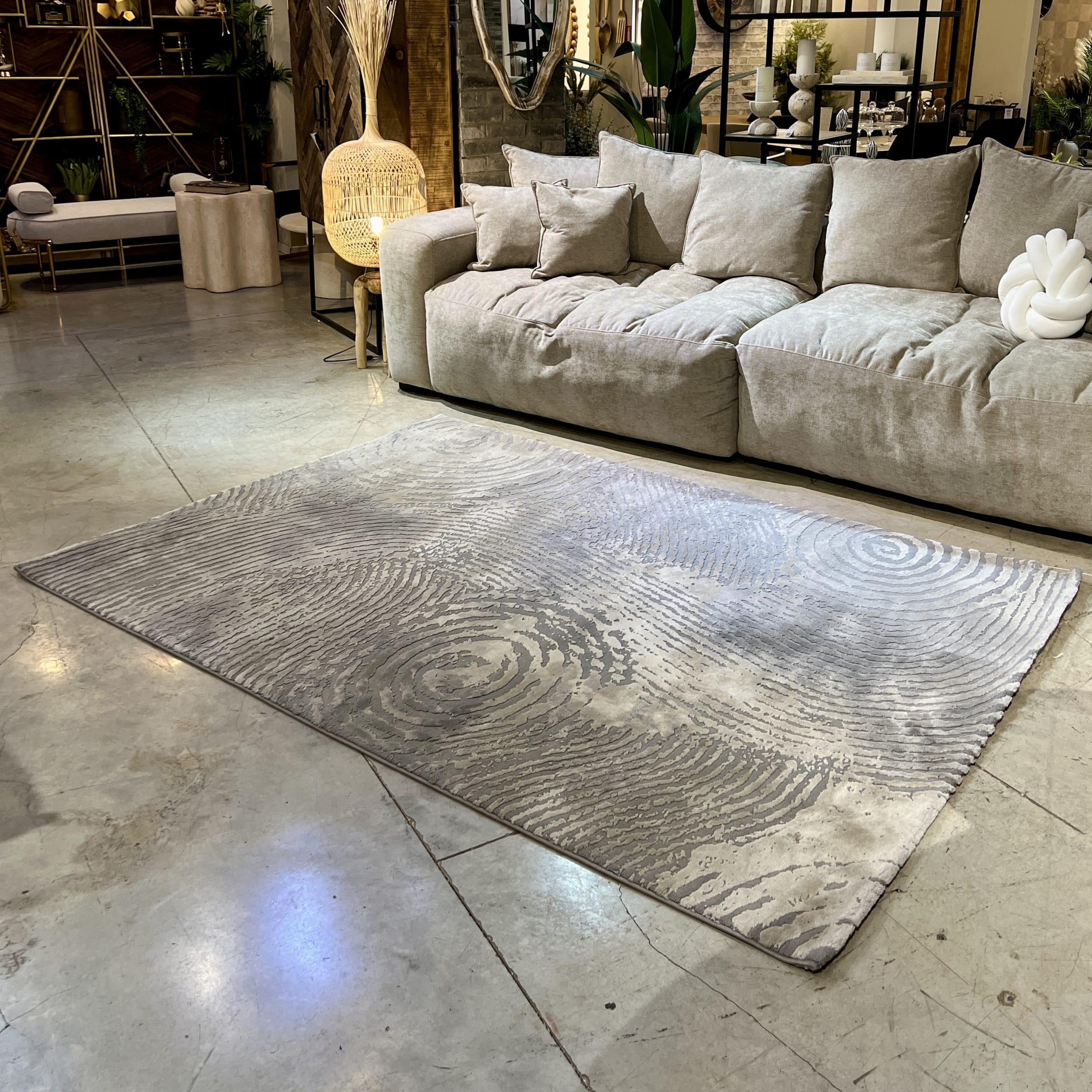 שטיח פסטורלי רך בגווני אפור דגם סנסה