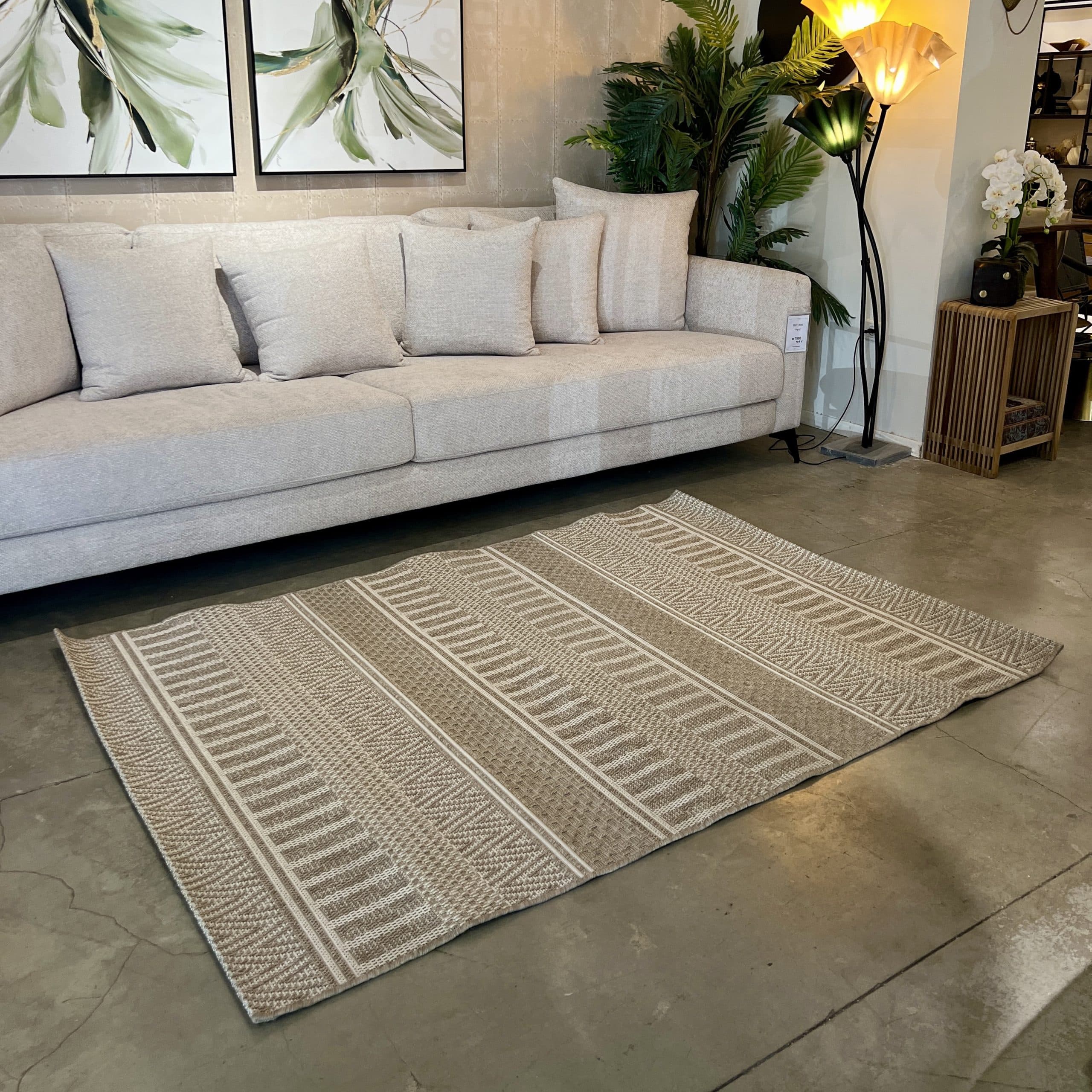 שטיח קש קלוע מודרני גאומטרי דגם נאפולי