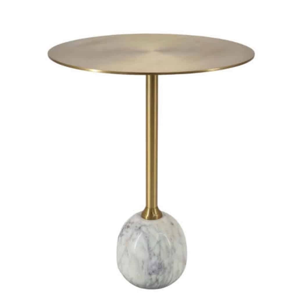 שולחן צד מגש זהב בסיס מרבל שיש