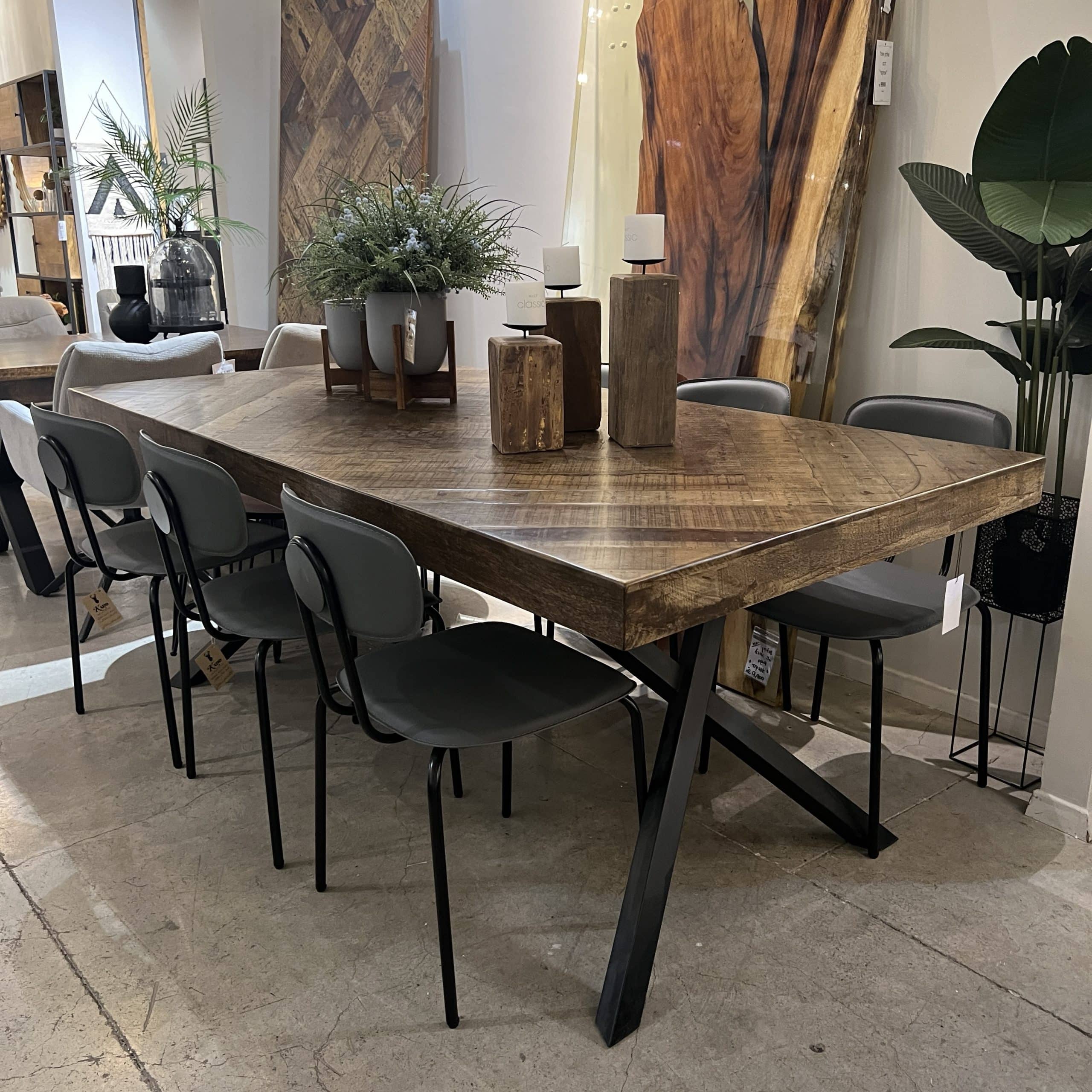 שולחן אוכל עץ מלבני מעויין דגם דאלי-אחרון SALE שולחן אוכל עץ מלבני מעויין דגם דאלי-אחרון SALE