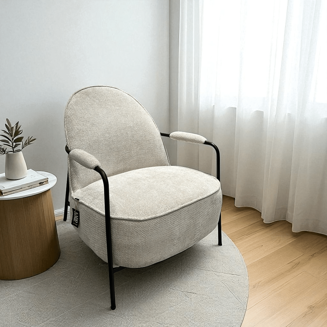 כורסא אריג שמנת ברזל שחור פורטופינו דגם סופיטל כורסא אריג שמנת ברזל שחור פורטופינו דגם סופיטל