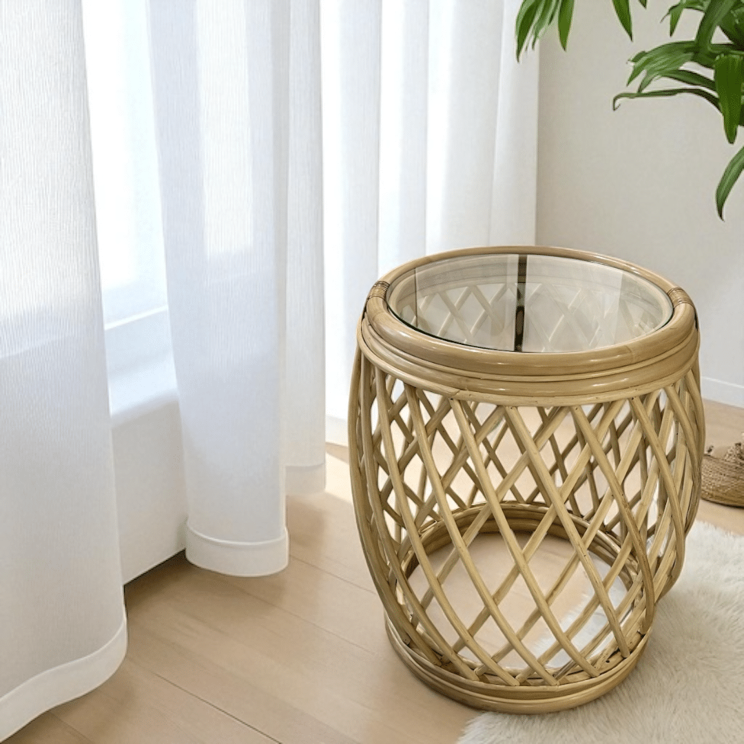 שולחן צד ראטן בוהו מלדיביים דגם בונטיים - SALE!! שולחן צד ראטן בוהו מלדיביים דגם בונטיים - SALE!!