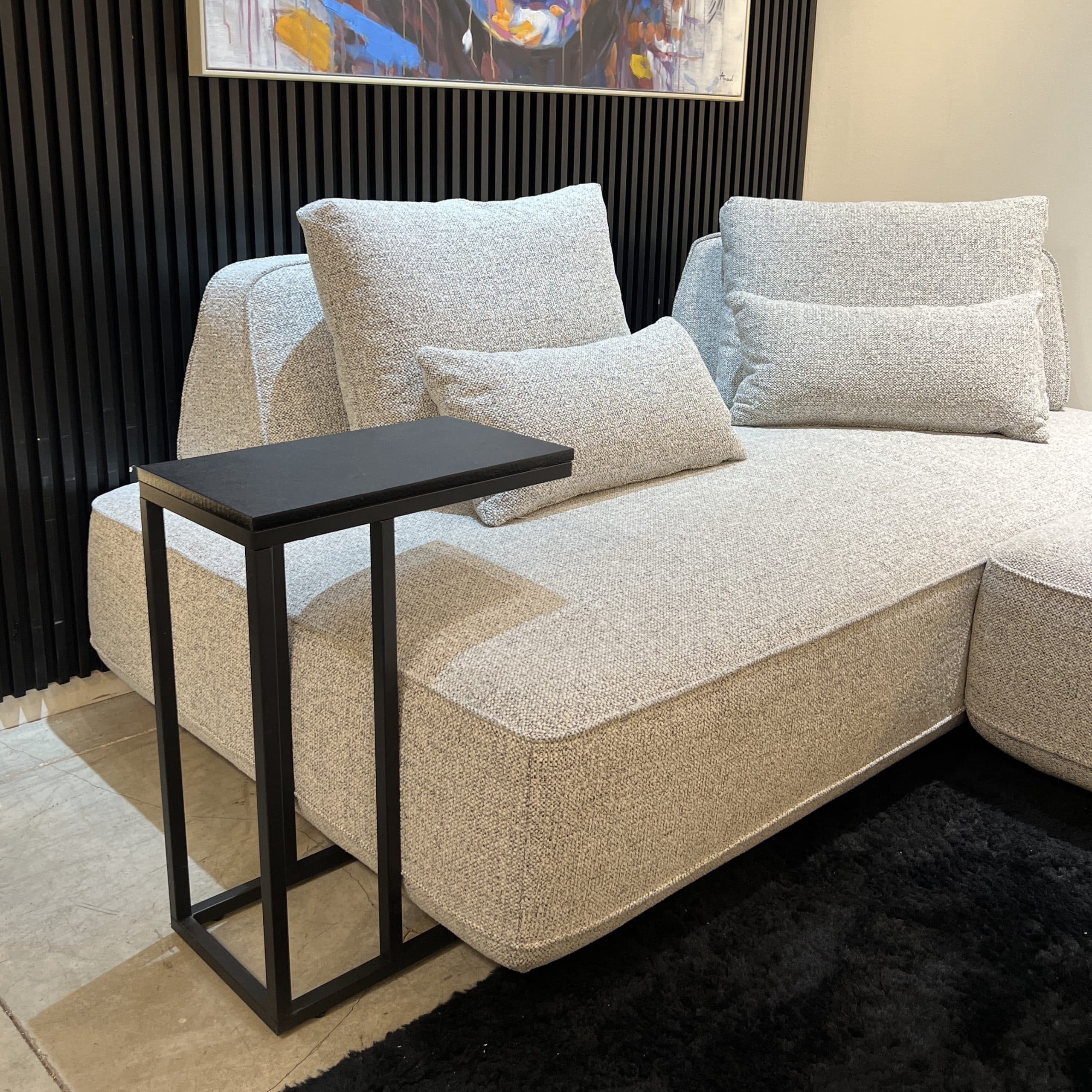 ספה מודולרית פינתית בד אריג אפור אבן בהיר דגם מייסון ספה מודולרית פינתית בד אריג אפור אבן בהיר דגם מייסון