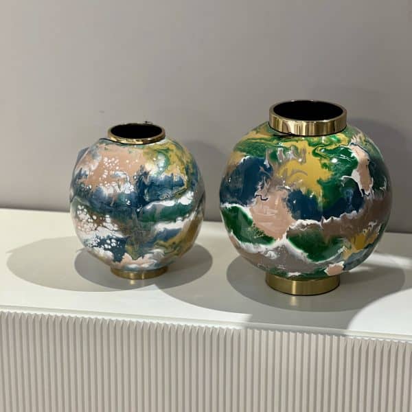 כד עגול מתכת צבעוני דגם ראבי