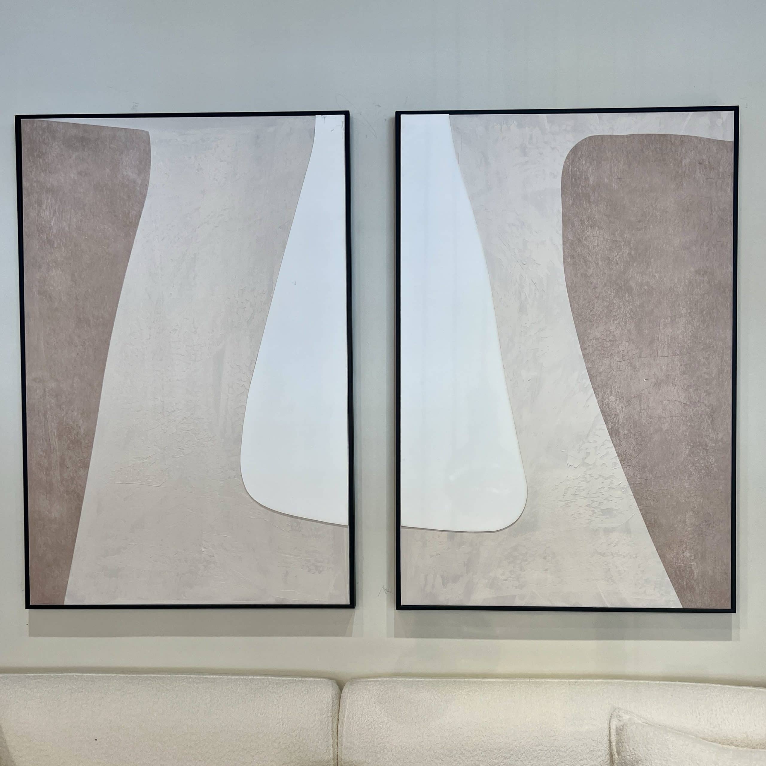 תמונה תבליט גווני שמנת וניוד עבודת יד בשילוב מסגרת