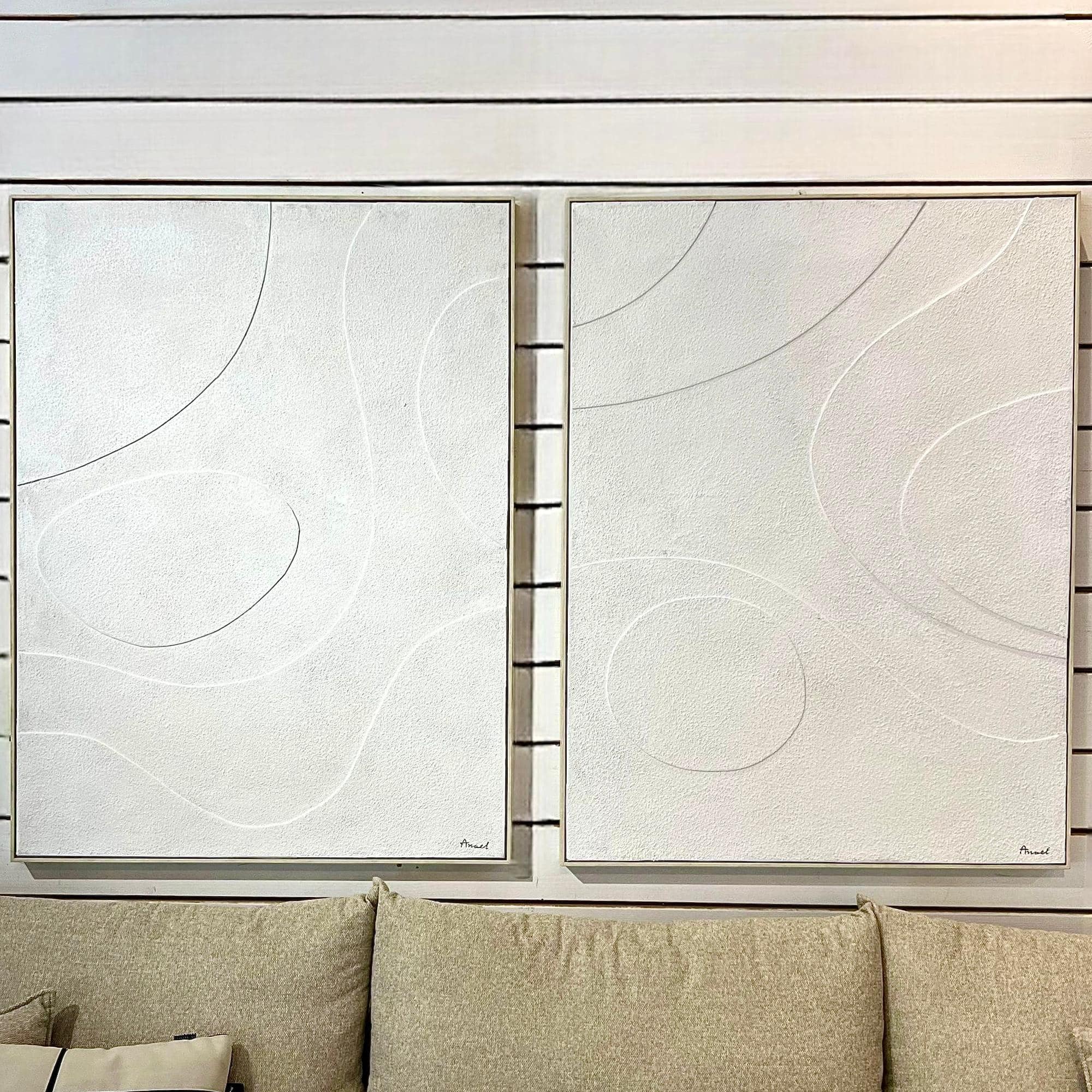 תמונה שבילים עבודת יד בגווני לבן דגם אנאל