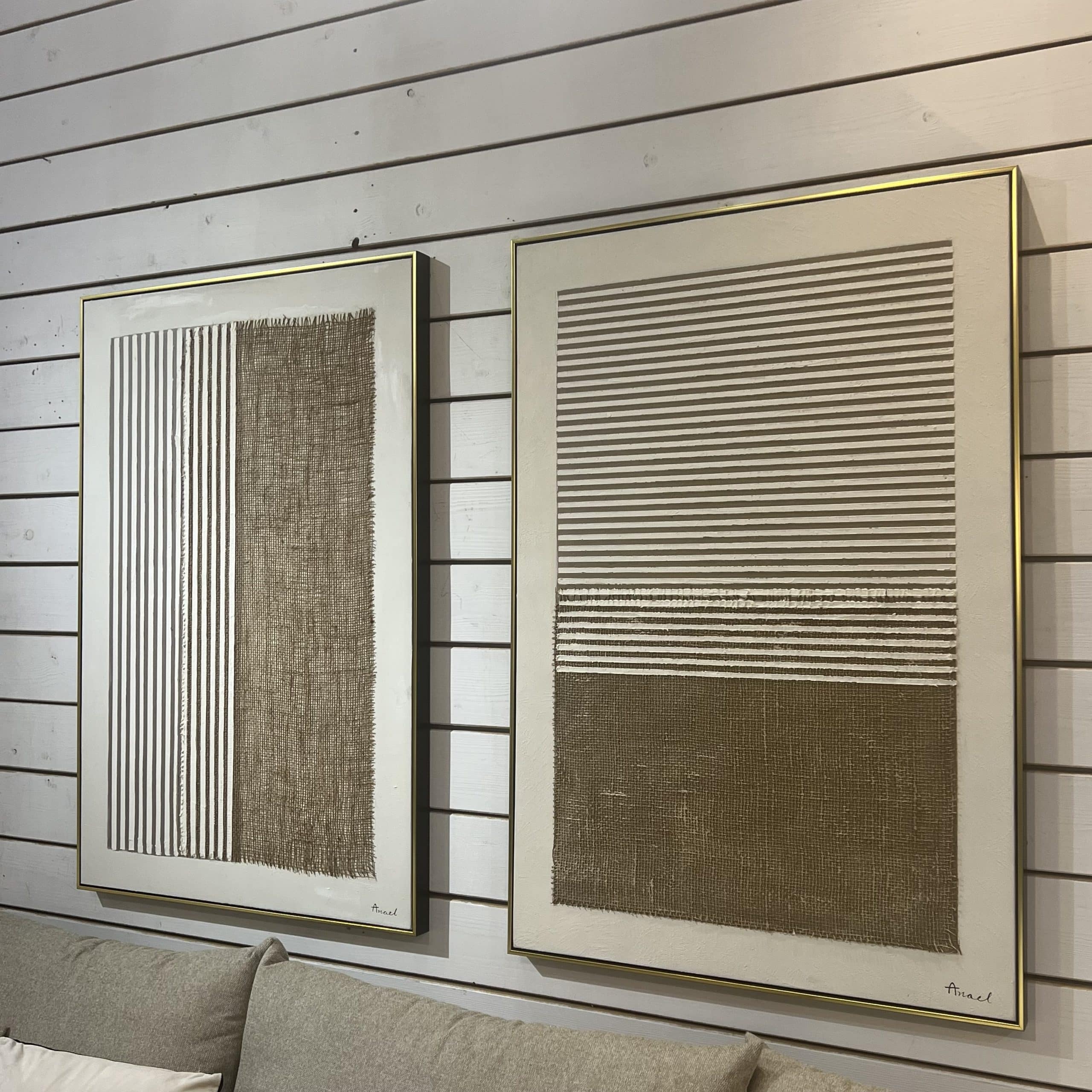 תמונה פסים שמן אנאל בשילוב הדפסה עם מסגרת תמונה פסים שמן אנאל בשילוב הדפסה עם מסגרת