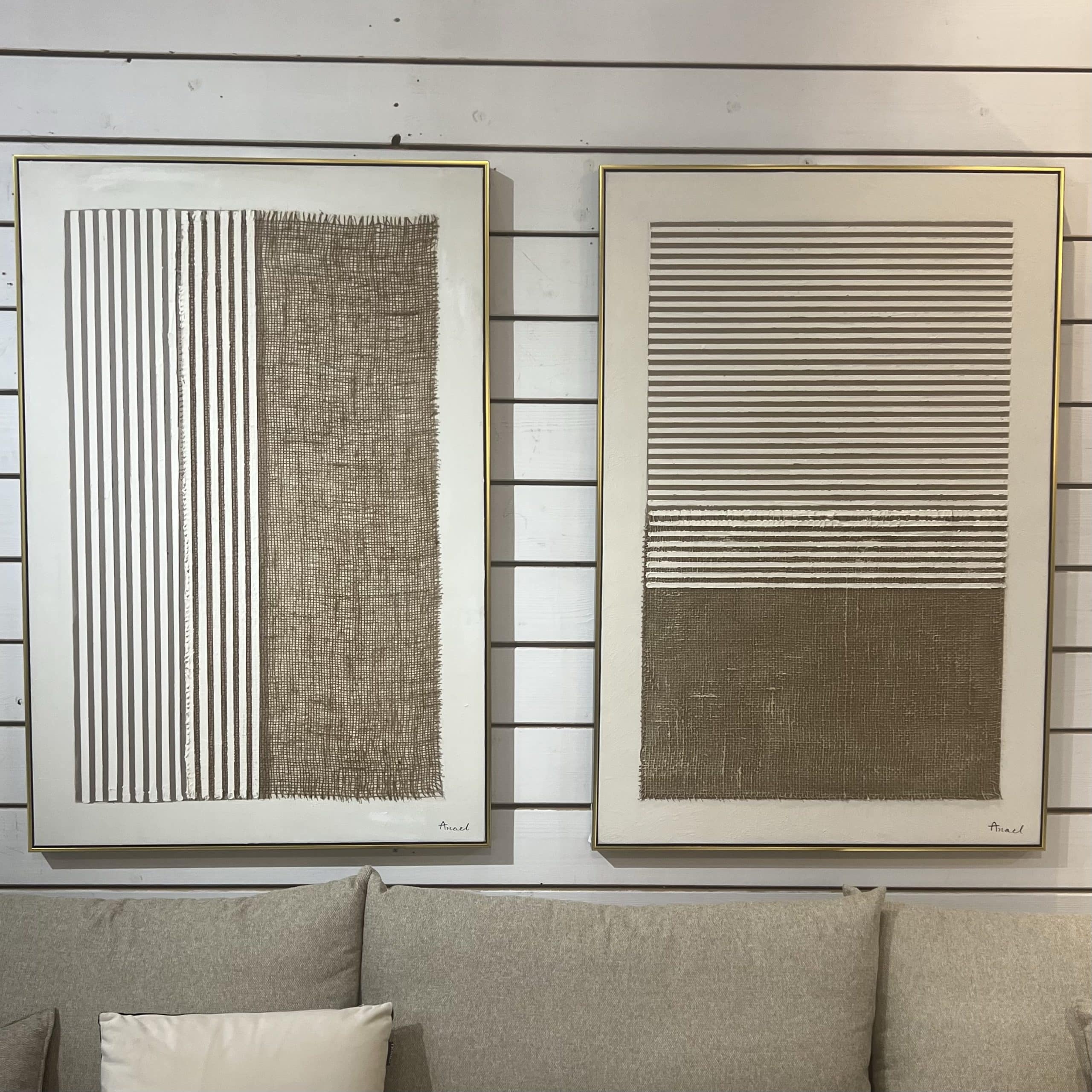 תמונה פסים שמן אנאל בשילוב הדפסה עם מסגרת תמונה פסים שמן אנאל בשילוב הדפסה עם מסגרת