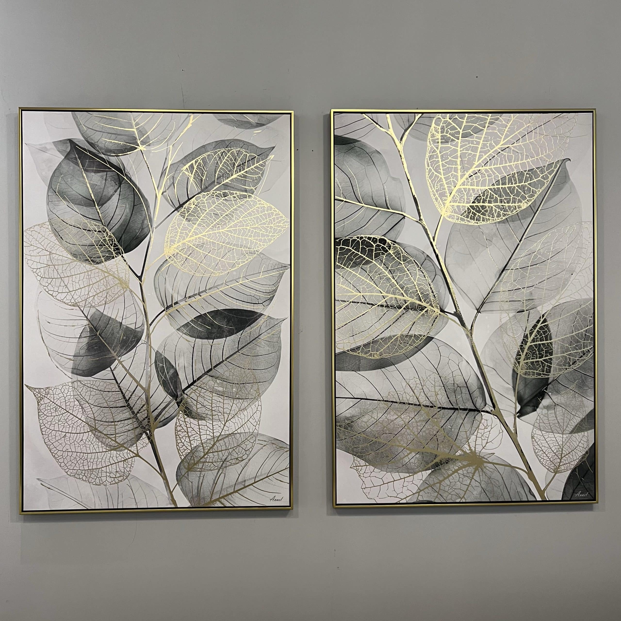 תמונה עלים ירוק זהב דגם אנאל